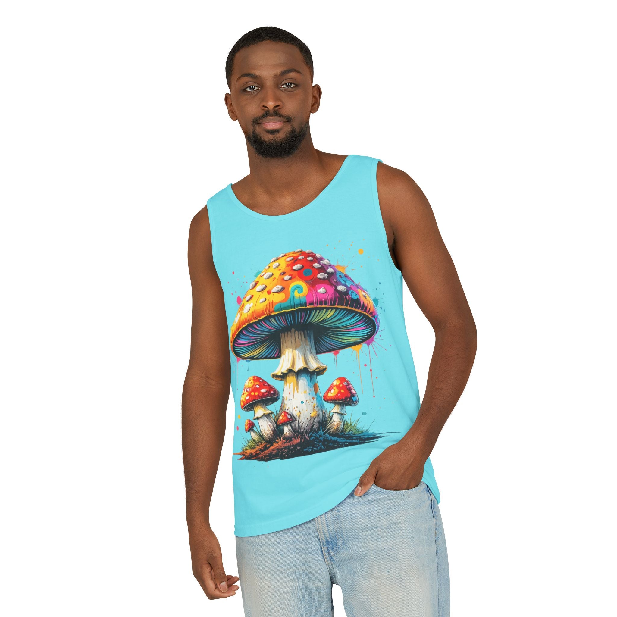 Mushroom Graphic Tank Top — Colorful Psychedelic Fungi Design