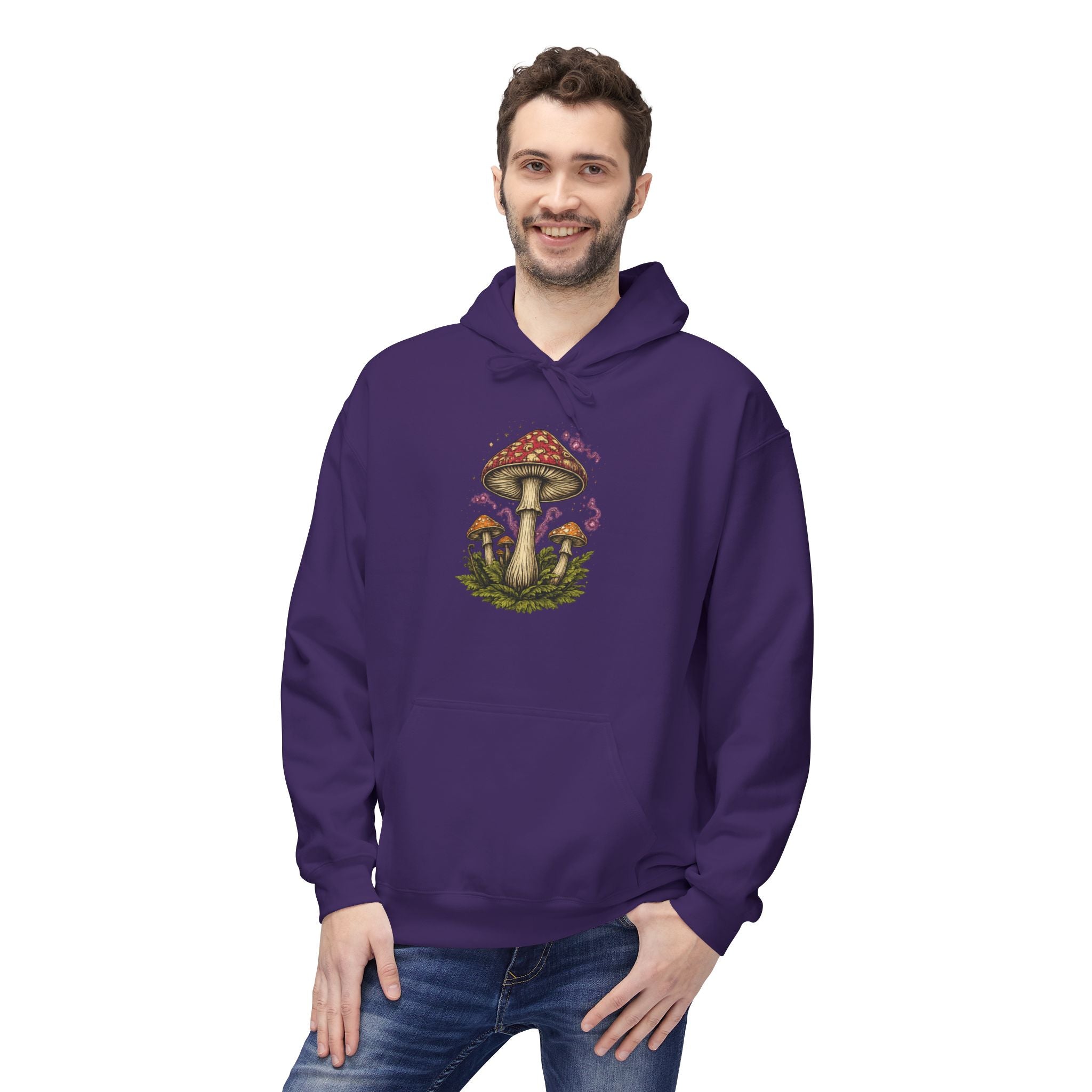Mushroom Art Hoodie — Botanical Foraging Graphic Pullover