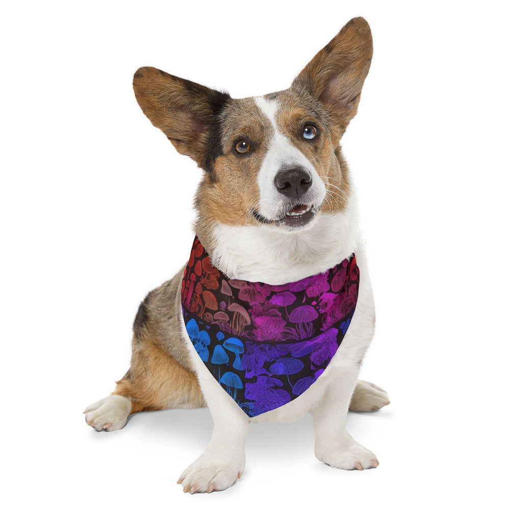 🌈 Shroom Bloom Spectrum Pet Bandana – Where Fungi Meets Fashion