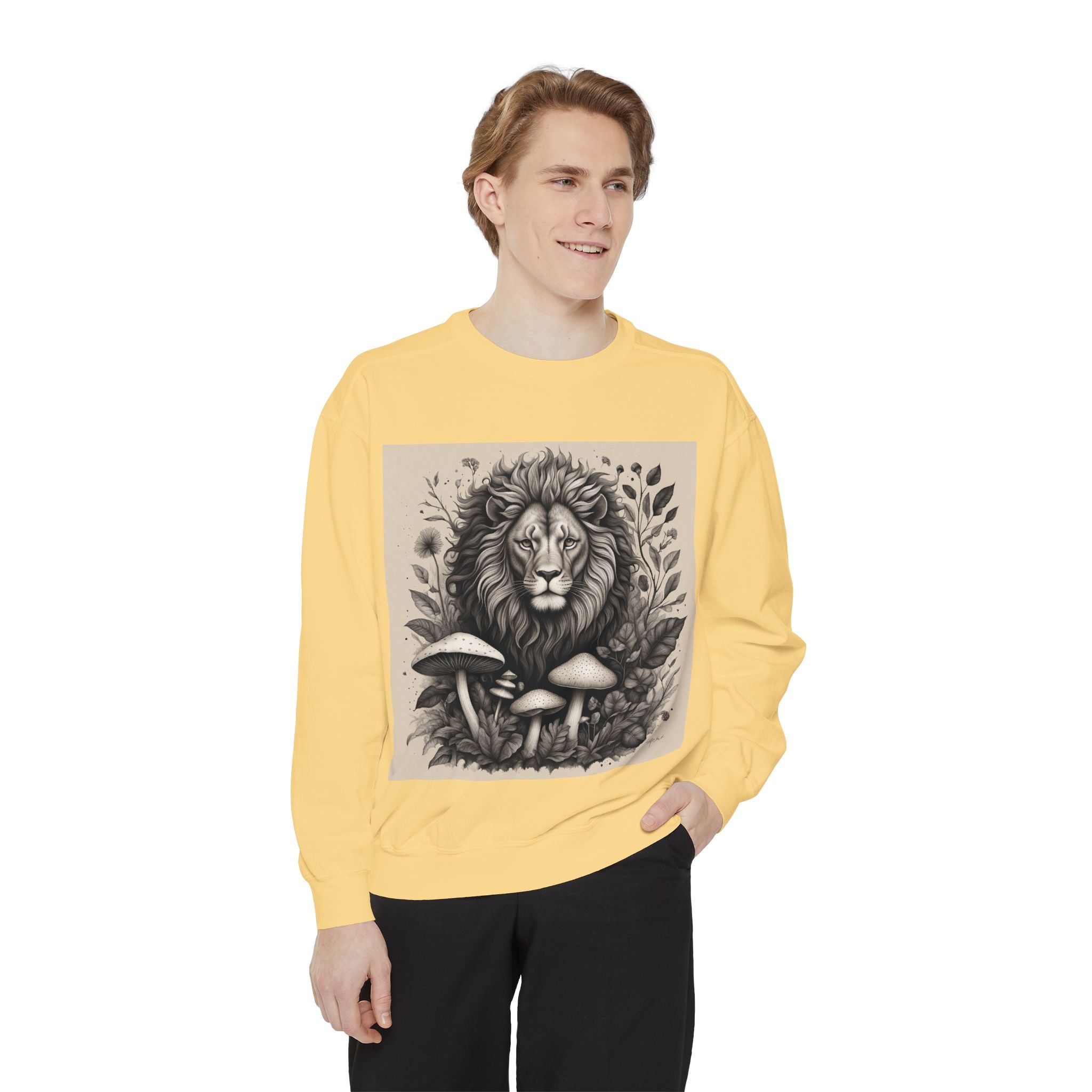 🦁 Lionheart & Shrooms Sweatshirt – Wear the Wild Within 🍄