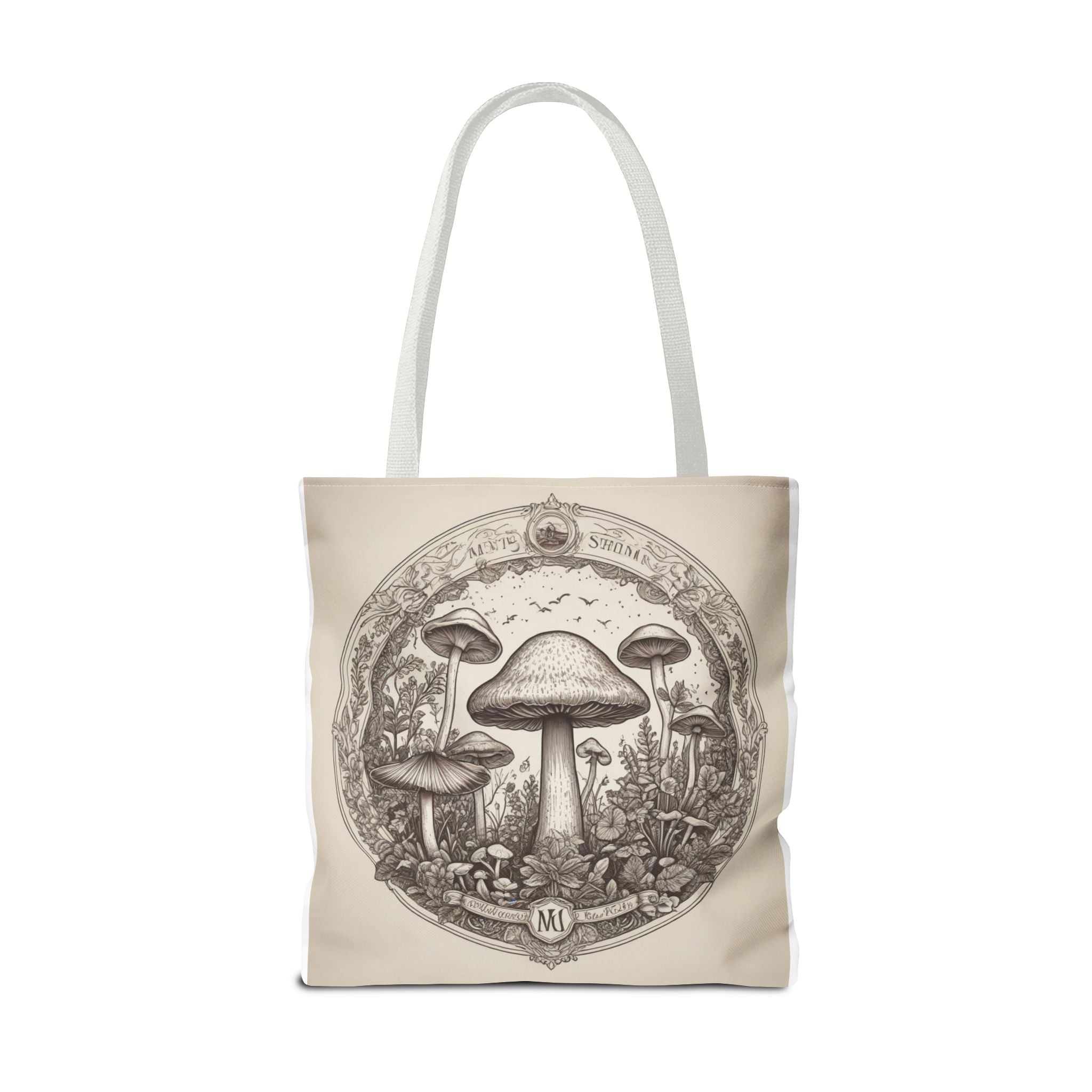👜 Mystic Shroom Circle Tote Bag – Where Art Nouveau Meets Nature 🍄