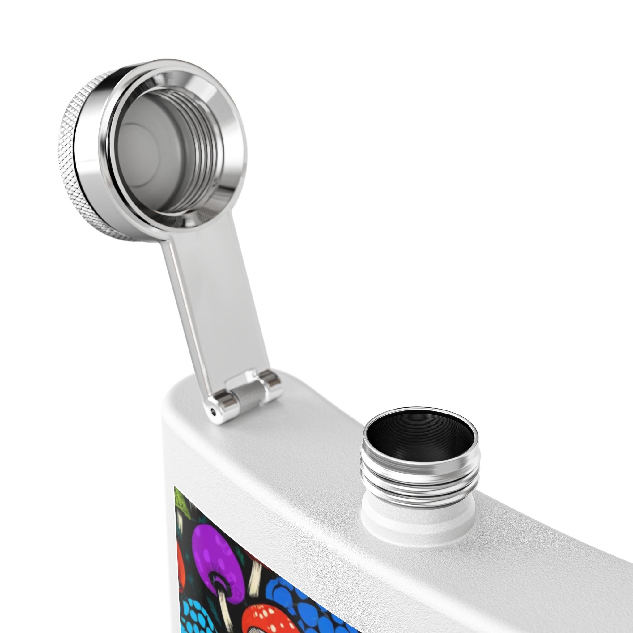 🌈 Psychedelic Pop Shroom Flask – Sip Boldly, Live Colorfully 🍄