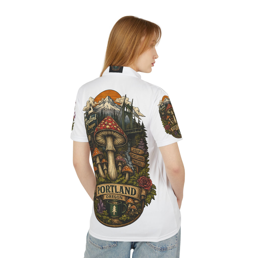 Mushroom Graphic Polo Shirt — Psychedelic Toadstool Design