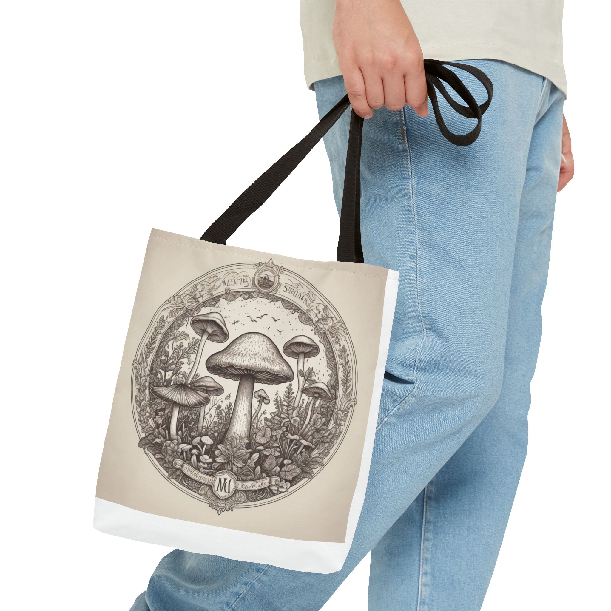 👜 Mystic Shroom Circle Tote Bag – Where Art Nouveau Meets Nature 🍄