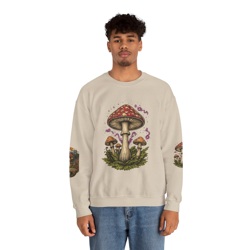 Mushroom Crewneck Sweatshirt — Portland Vintage Psychedelic Fungi Graphic