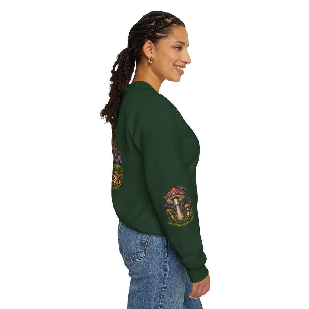 Mushroom Vancouver Crewneck Sweatshirt — Scenic Pacific Northwest Fungi Design