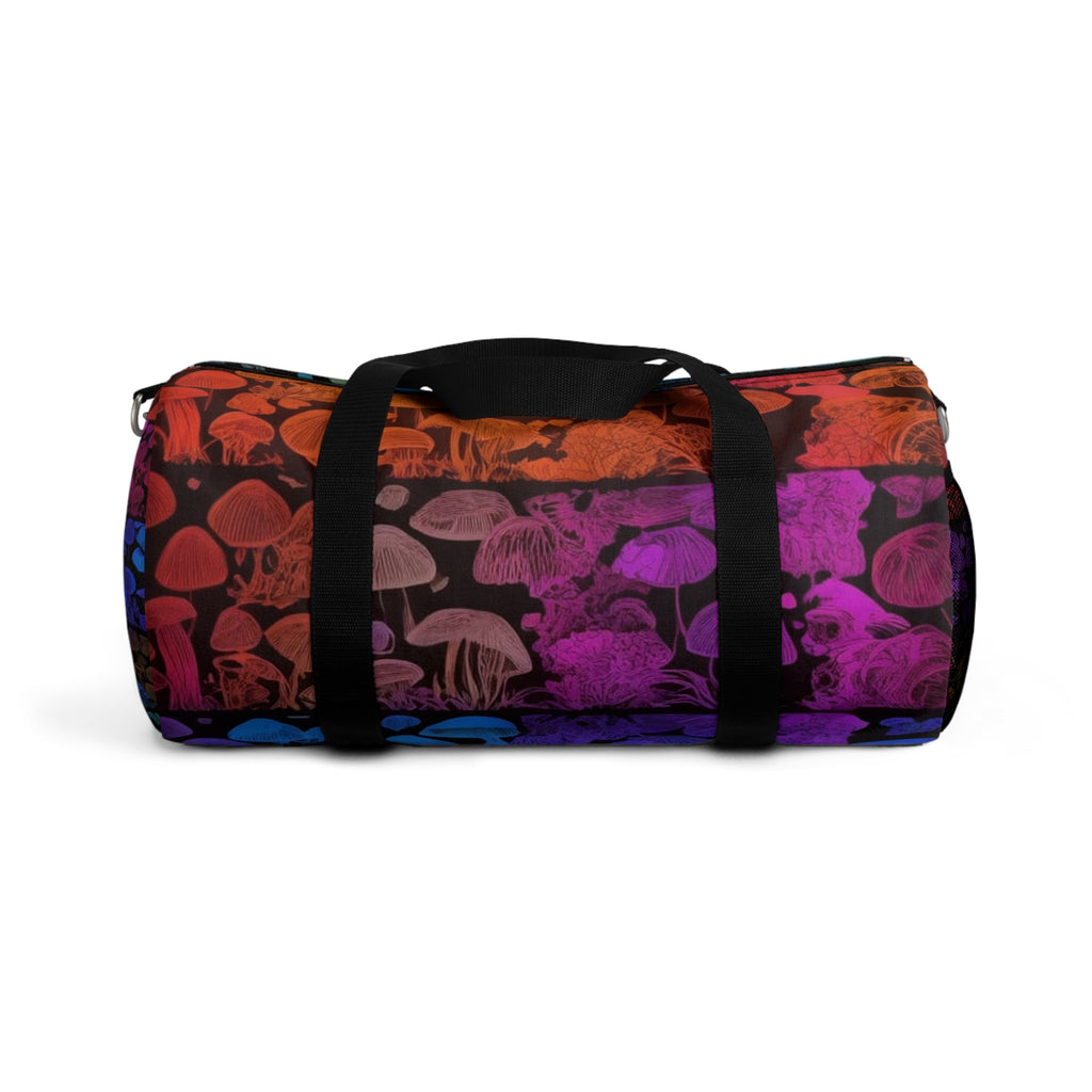 Mushroom Skull Gradient Duffel Bag — Colorful Psychedelic Travel Bag