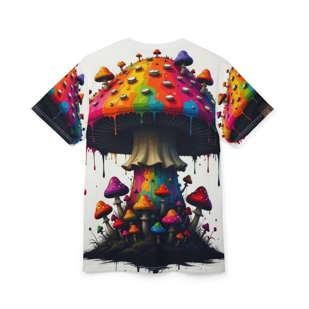 Psychedelic Rainbow Mushroom Tee — All-Over Print