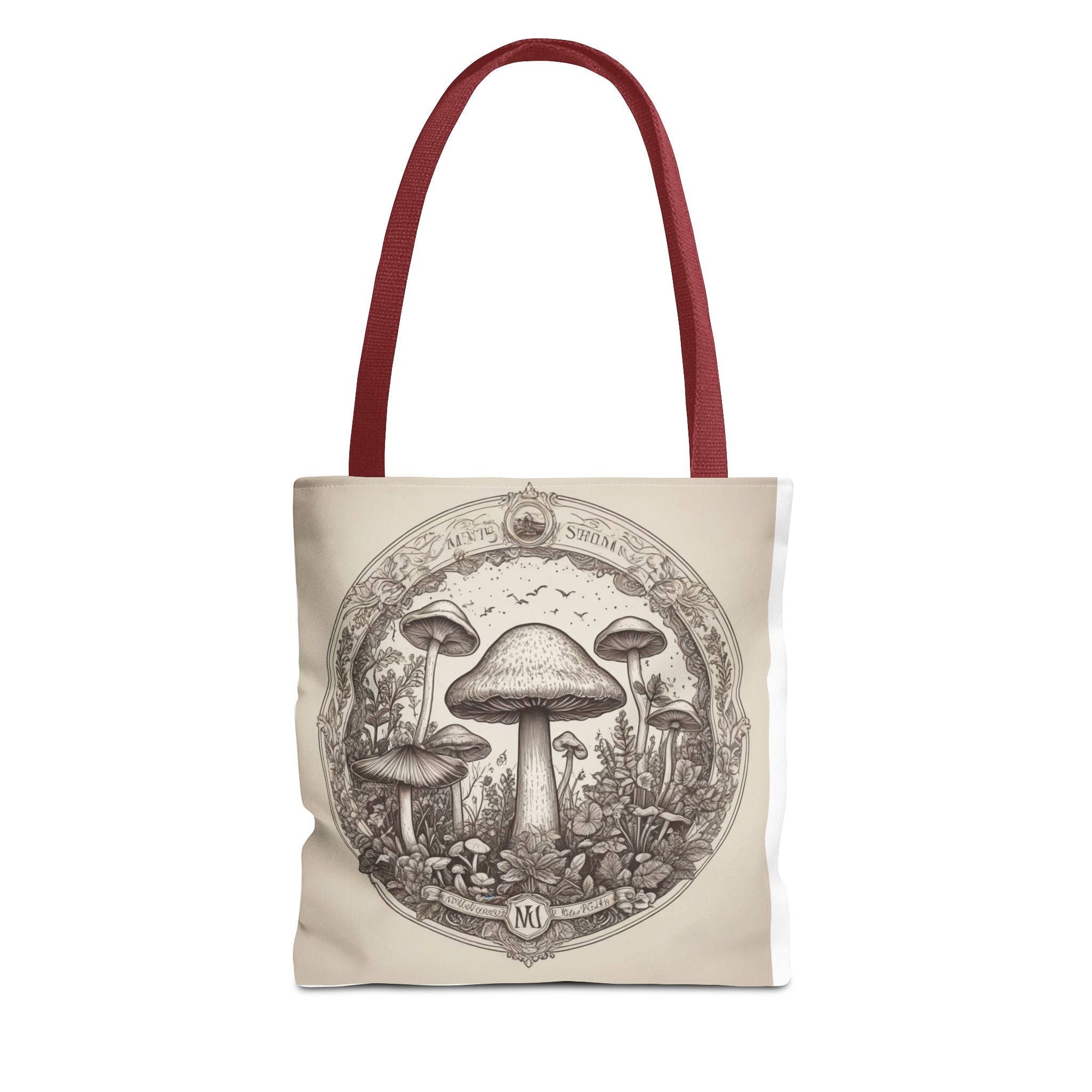 👜 Mystic Shroom Circle Tote Bag – Where Art Nouveau Meets Nature 🍄