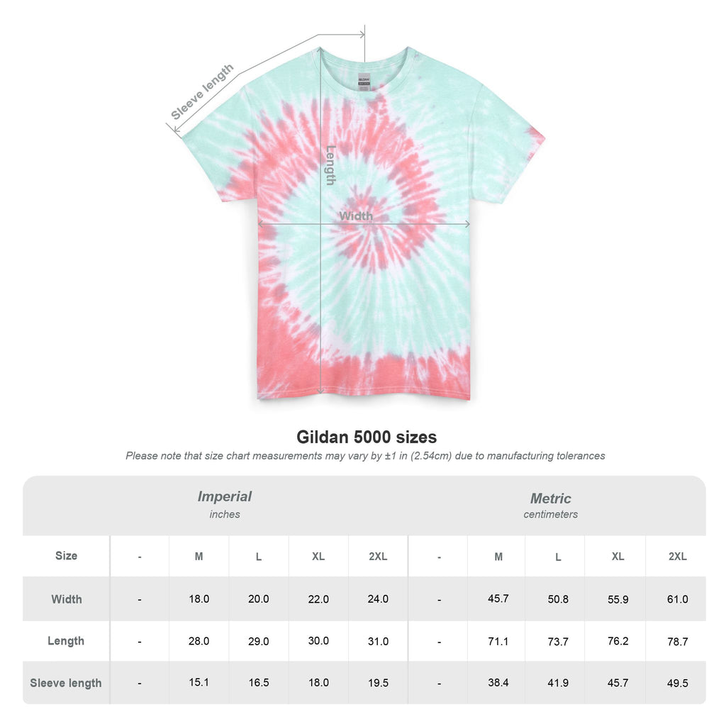 T-Shirt: Tie Dye Tee — Scenic Skull Illustration | Farmers Market Mushroom Map