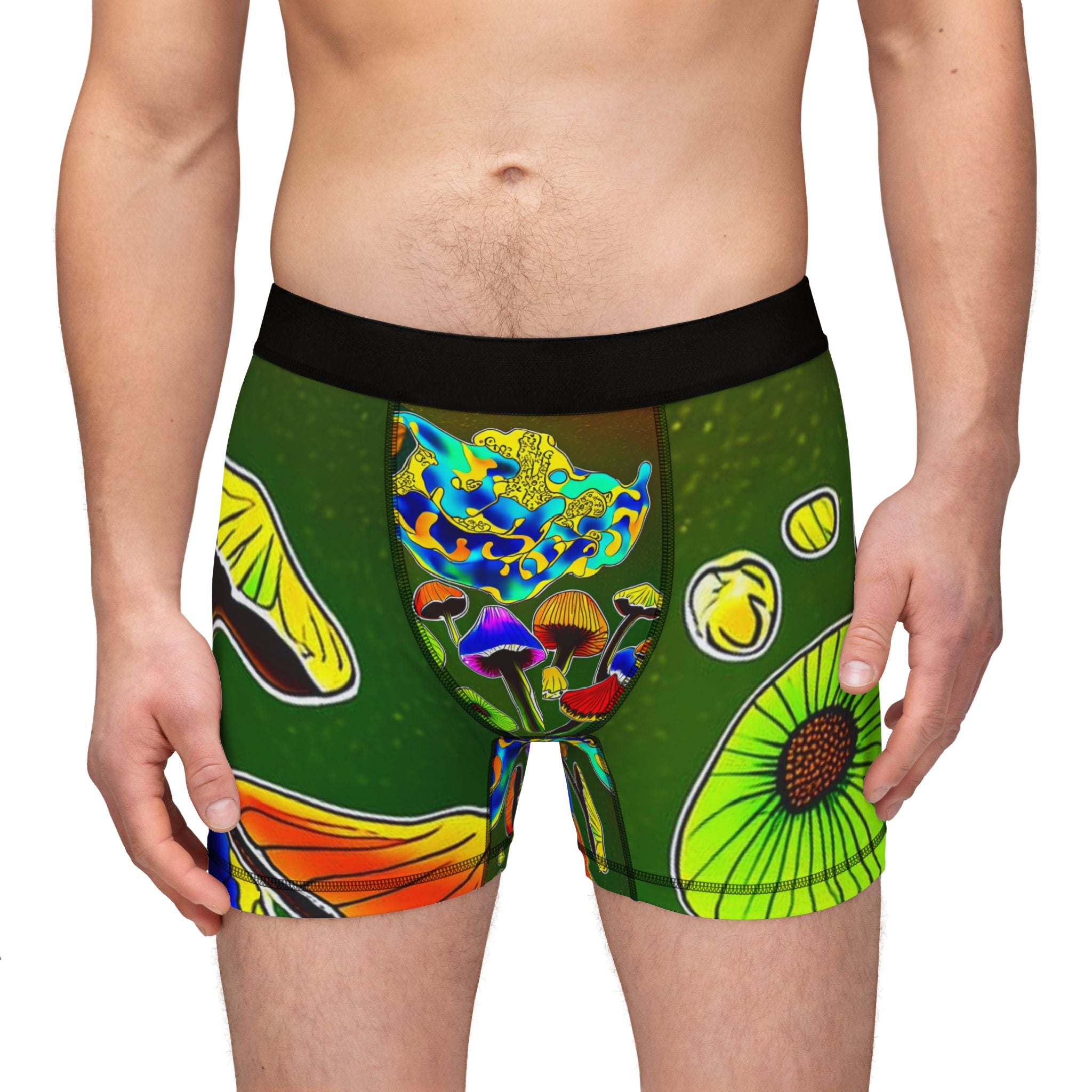 Mushroom Pattern Men’s Boxers — Colorful Psychedelic Fungi Print