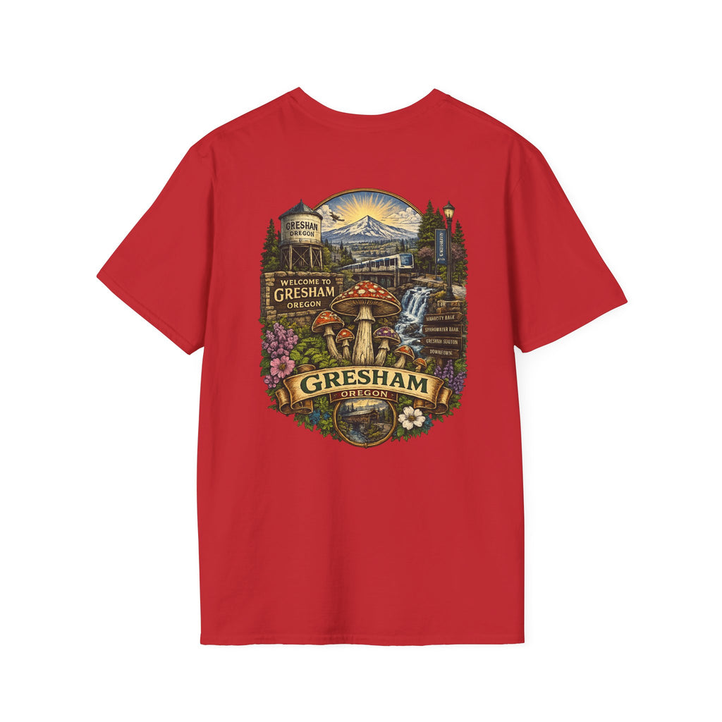 Psychedelic Mushroom Graphic T-Shirt — Red Amanita Illustration