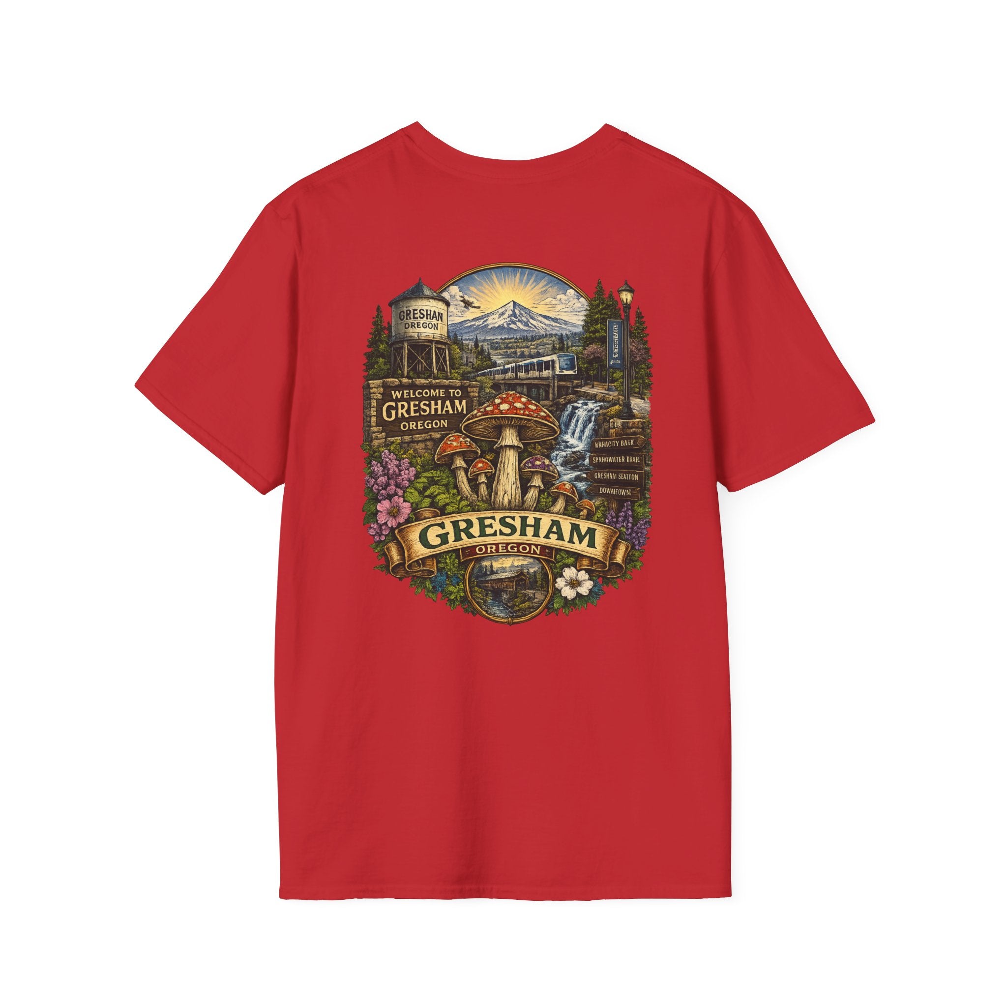 Psychedelic Mushroom Graphic T-Shirt — Red Amanita Illustration