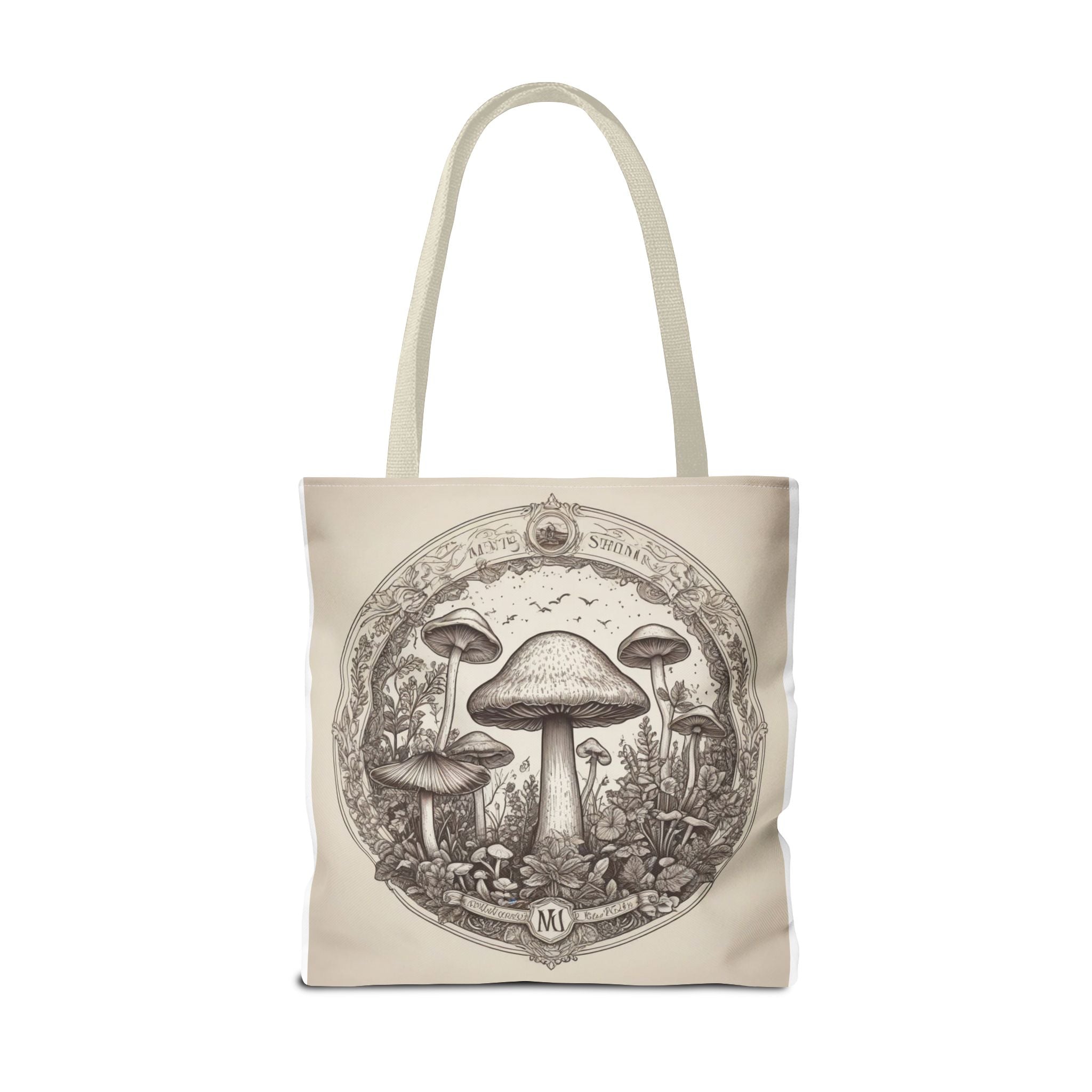 👜 Mystic Shroom Circle Tote Bag – Where Art Nouveau Meets Nature 🍄