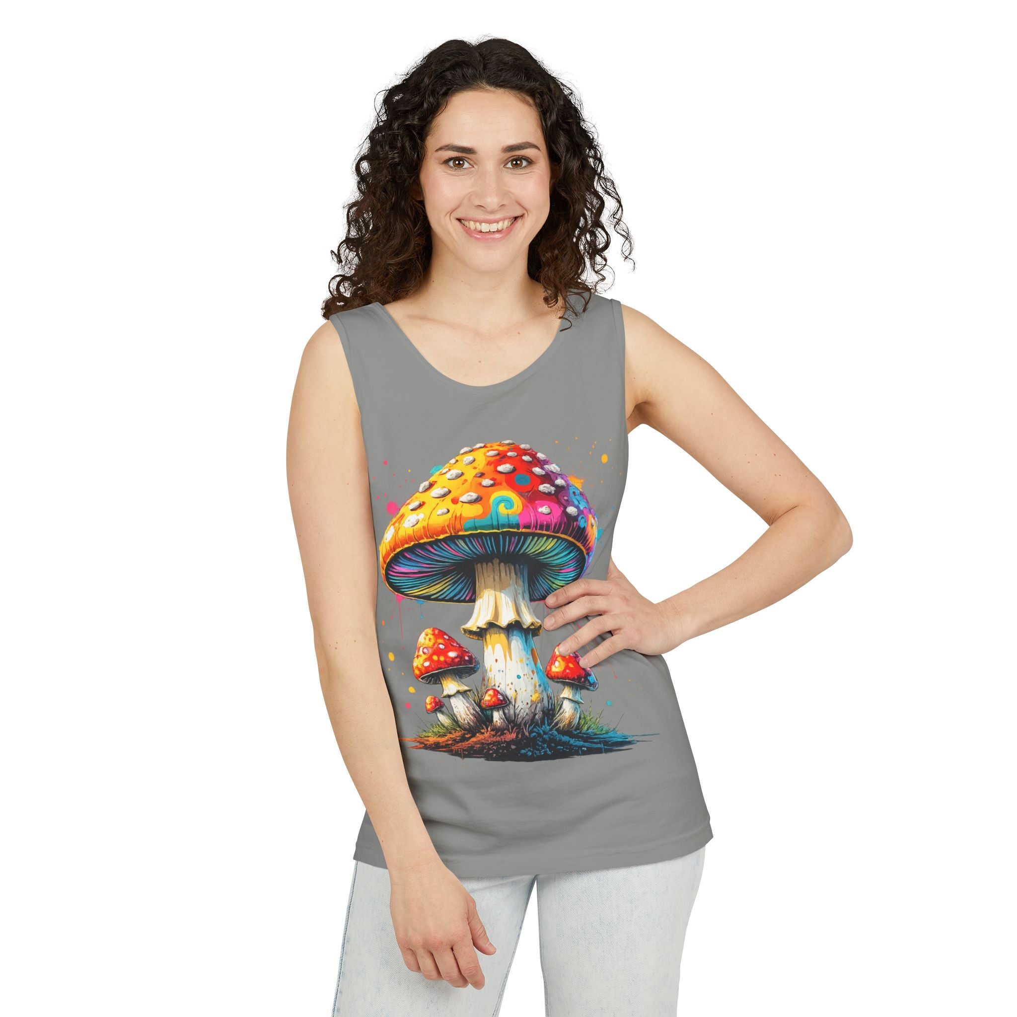 Mushroom Graphic Tank Top — Colorful Psychedelic Fungi Design