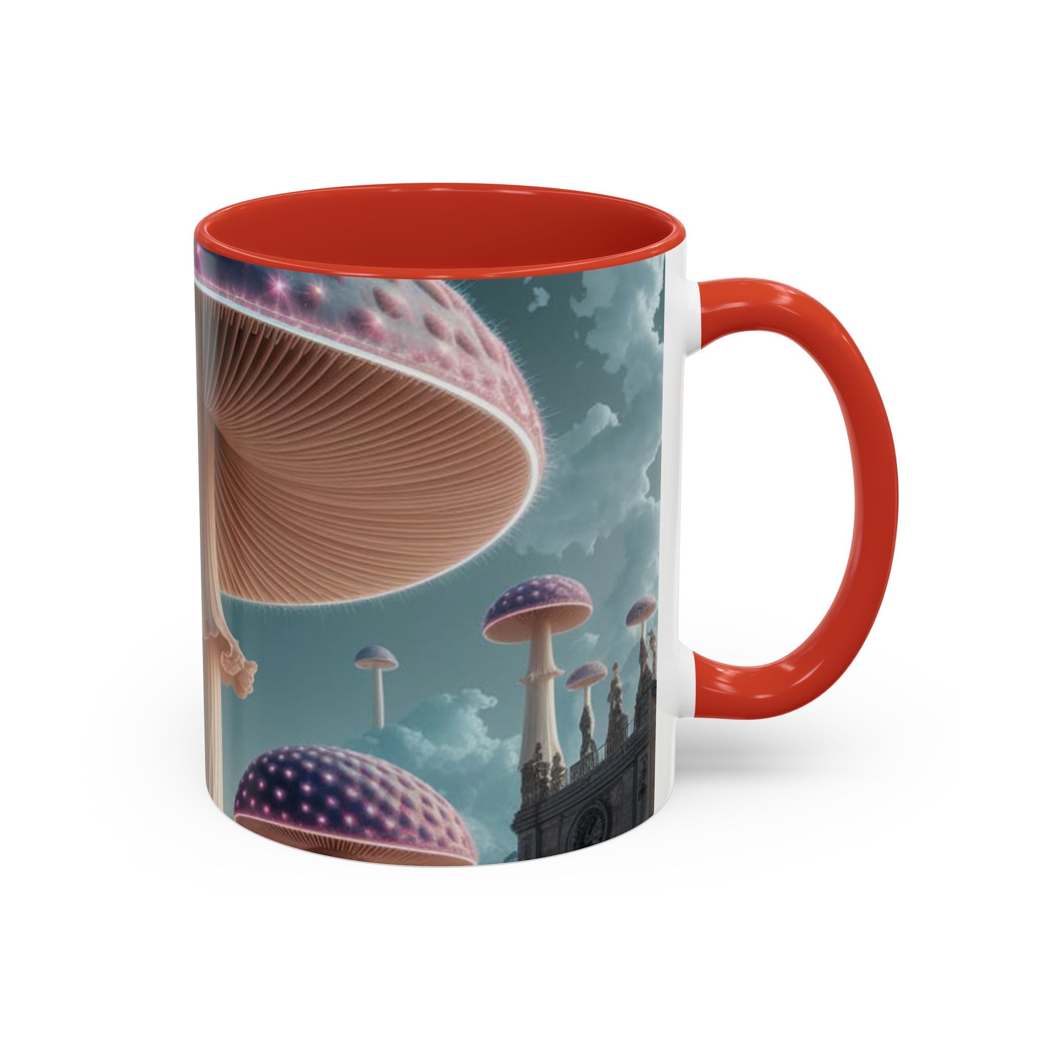 Mug: Mystical Mushroom Accent Coffee Mug — Fantasy Psychedelic Ceramic Cup (11/15oz)