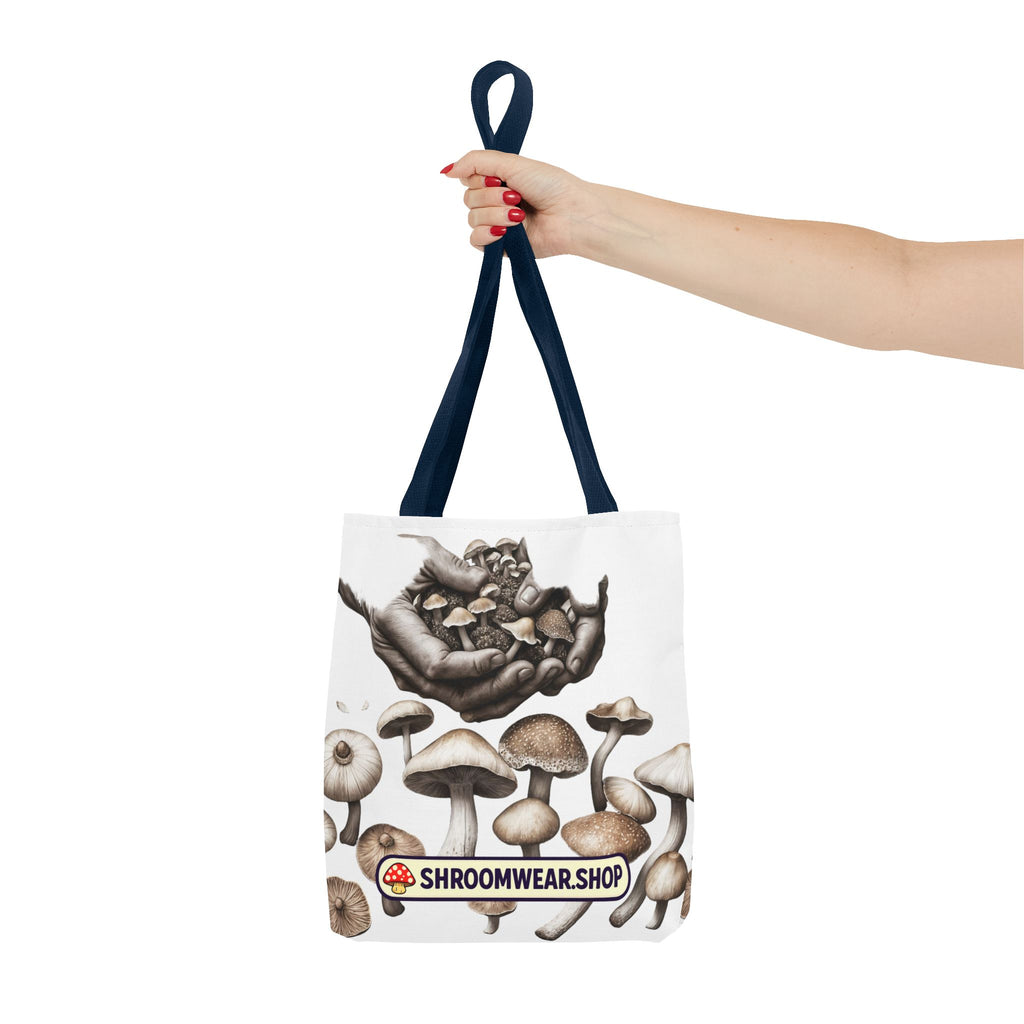 Tote Bag: Mushroom Tote Bag — Hand-Harvested Fungi Illustration Tote