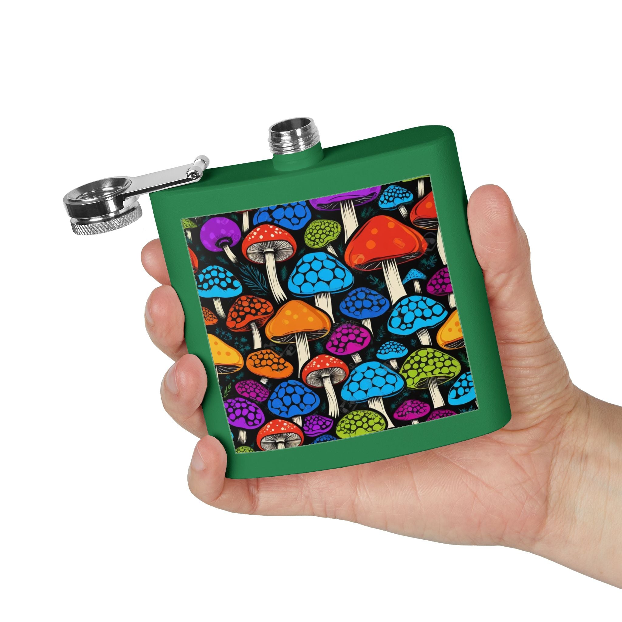 🌈 Psychedelic Pop Shroom Flask – Sip Boldly, Live Colorfully 🍄