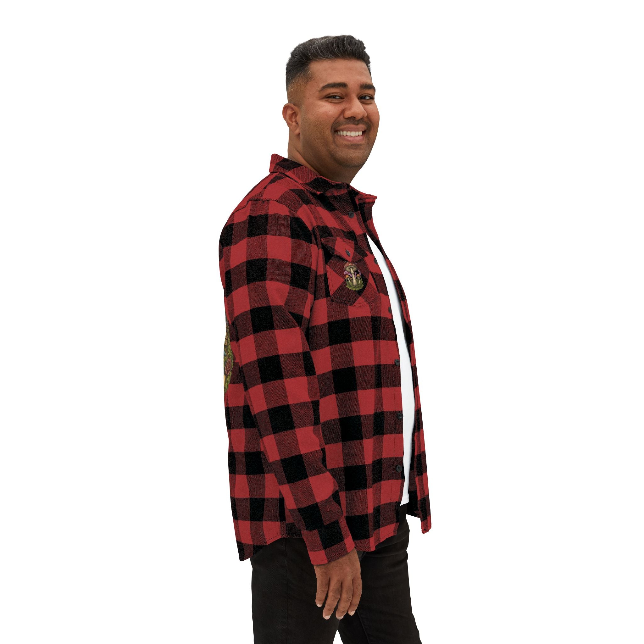 Portland Mushroom Flannel Shirt — Vintage Forest Plaid Button-Up