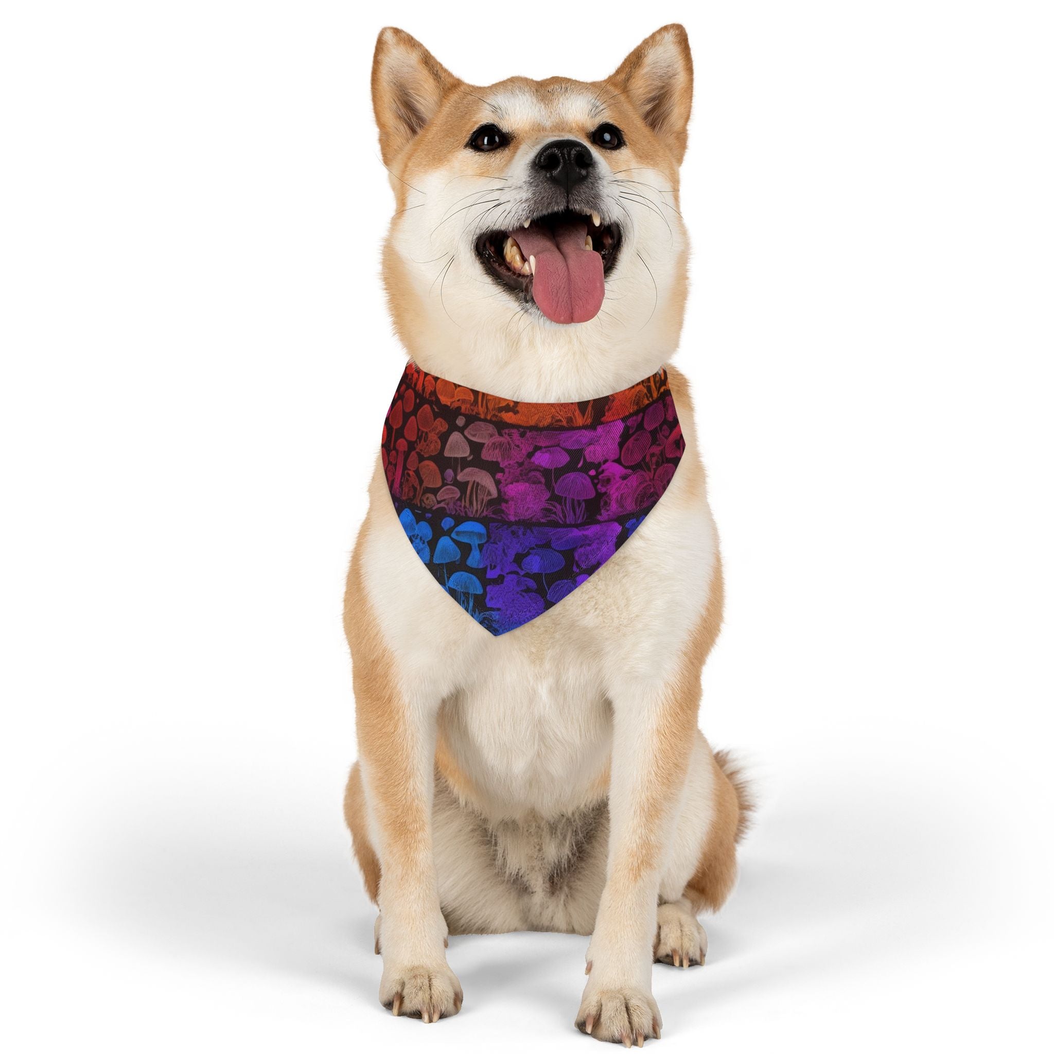 🌈 Shroom Bloom Spectrum Pet Bandana – Where Fungi Meets Fashion