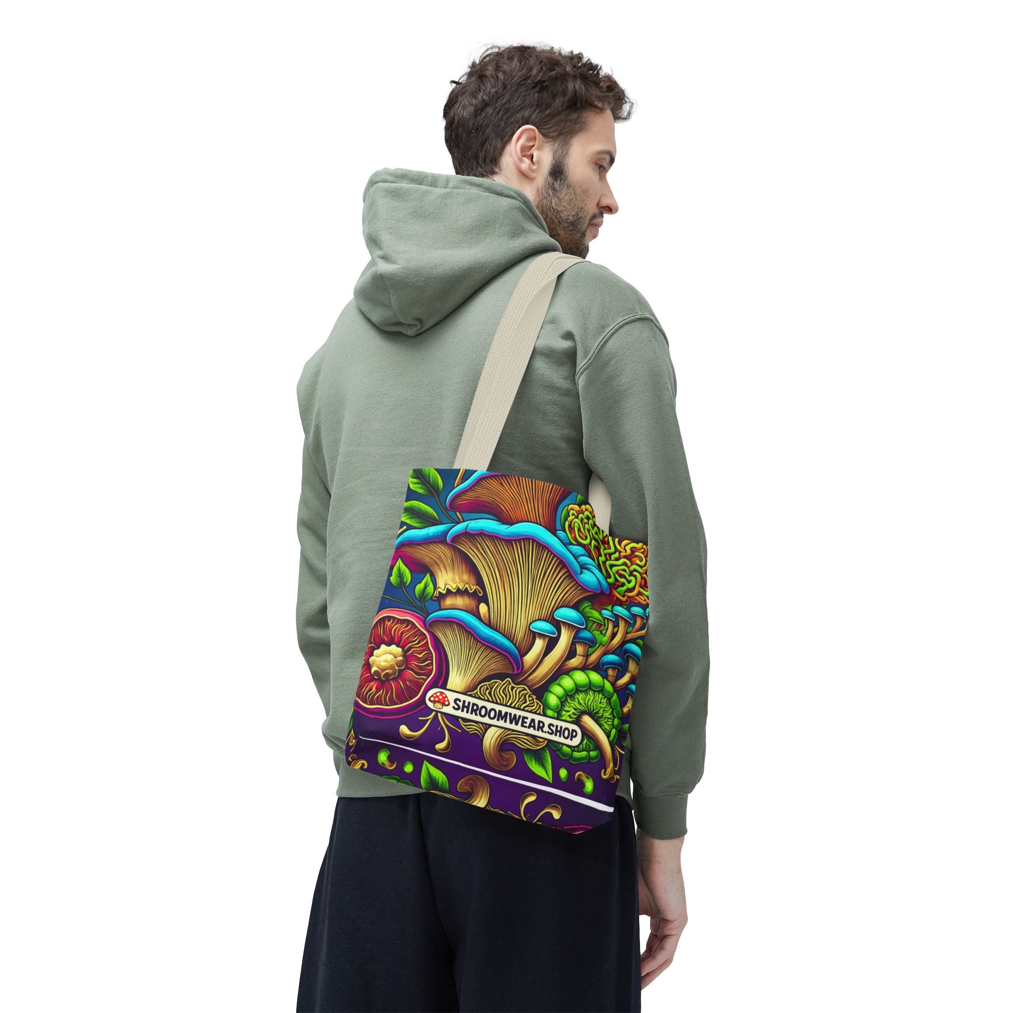 Bag: Mushroom Art Tote Bag – Psychedelic Fungi All-Over Print Eco Tote