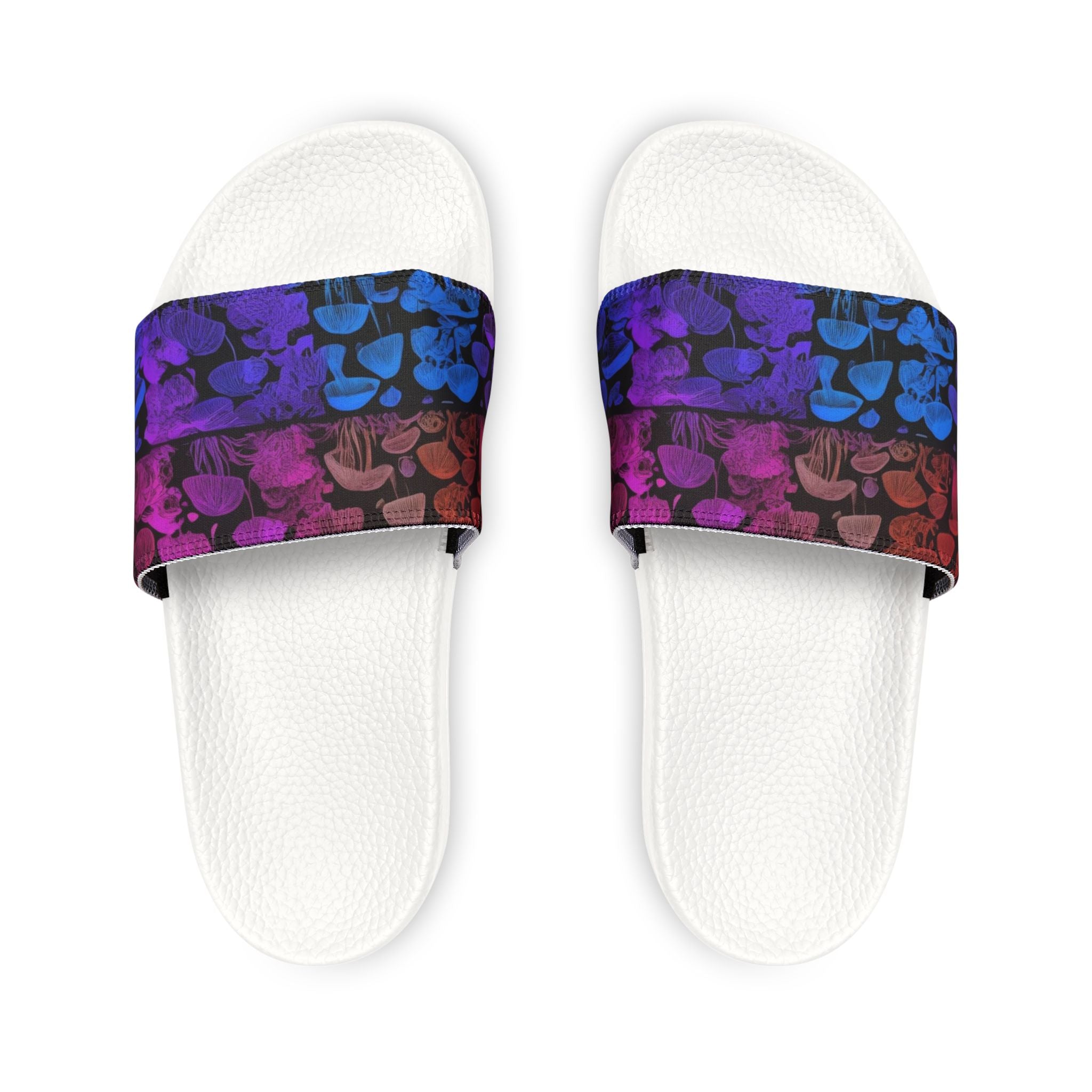 Men's Slide Sandals — Colorful Gradient Skull Pattern Removable-Strap Slides