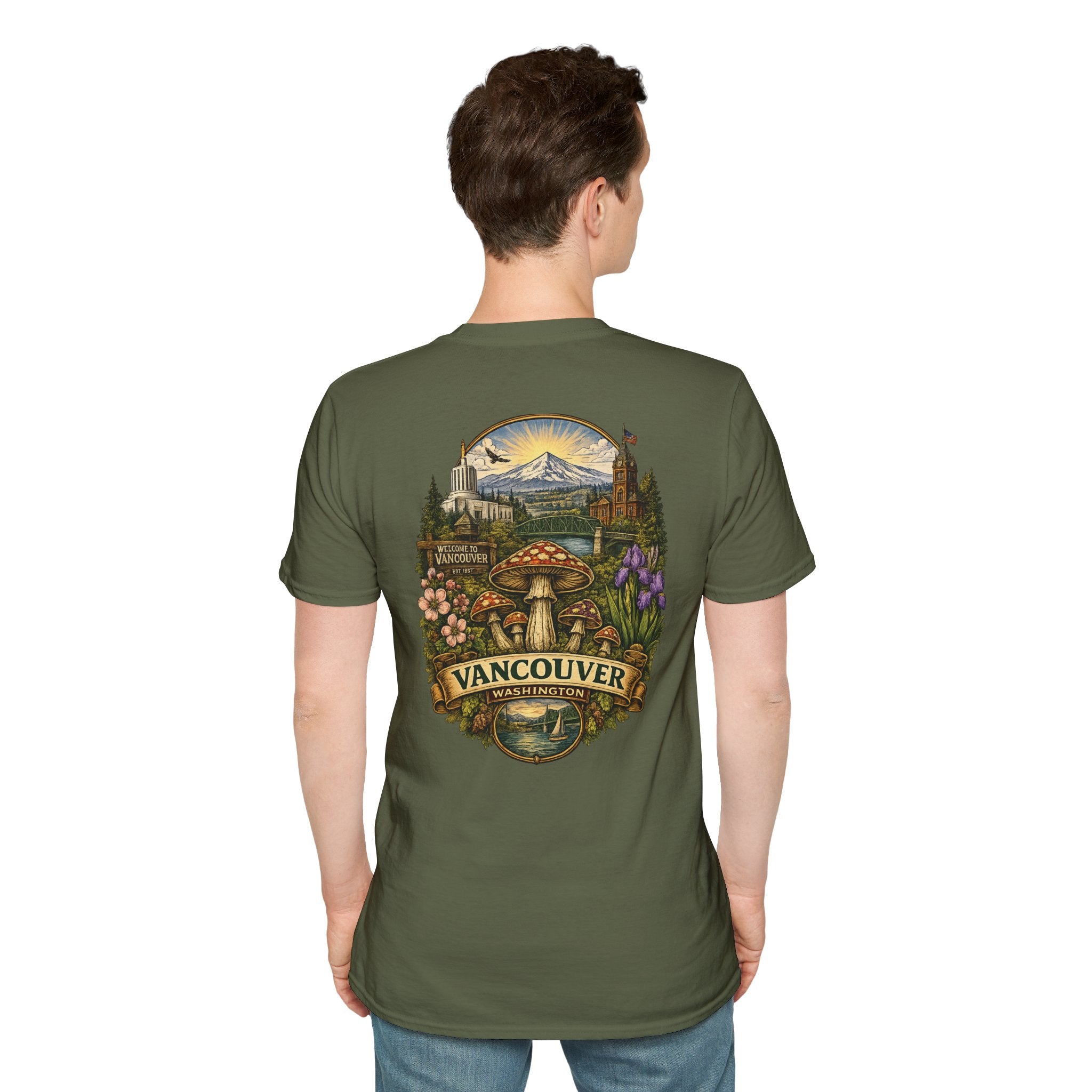 Mushroom Illustration T-Shirt – Vintage Red Toadstool Graphic