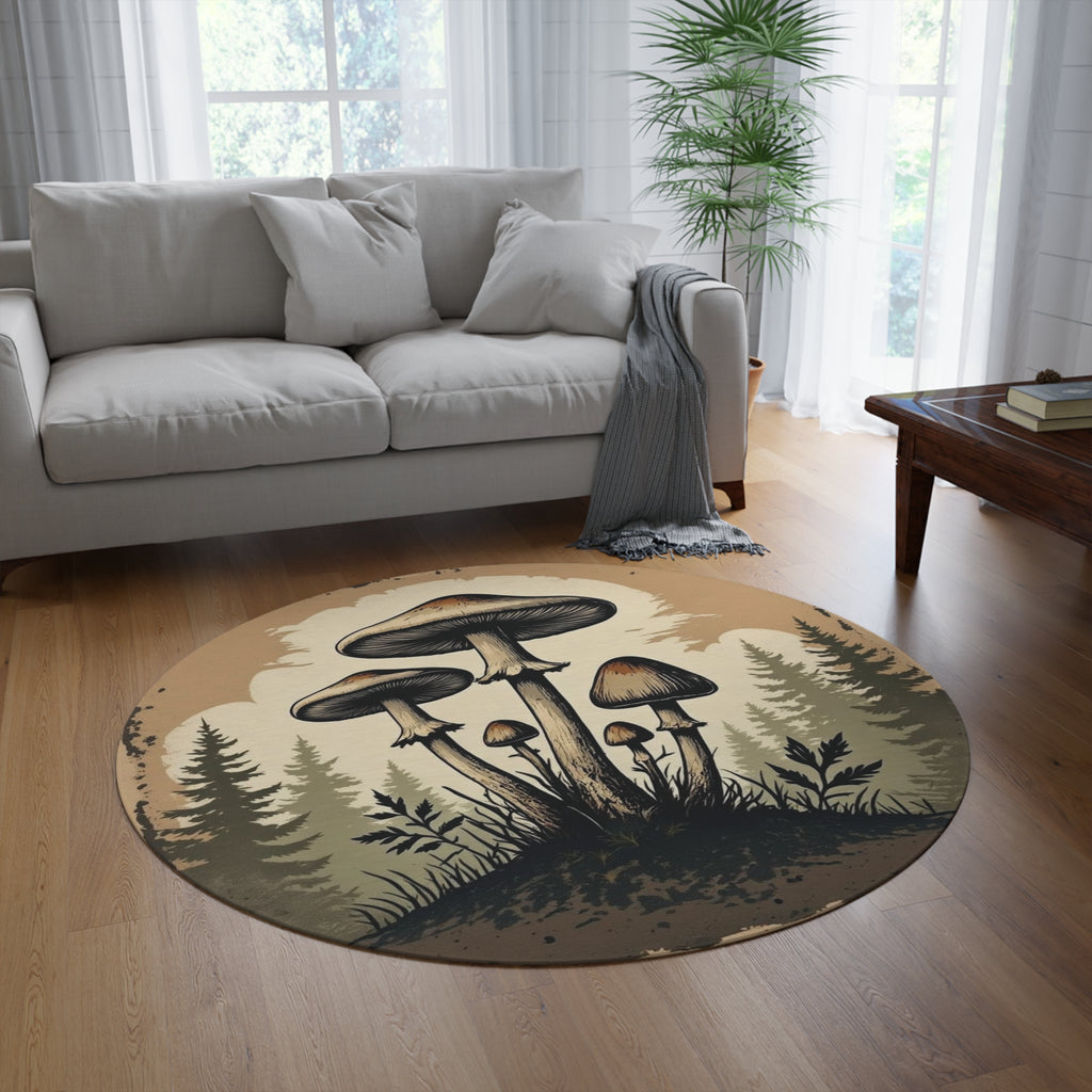 Round Rug: Mushroom Forest Round Rug