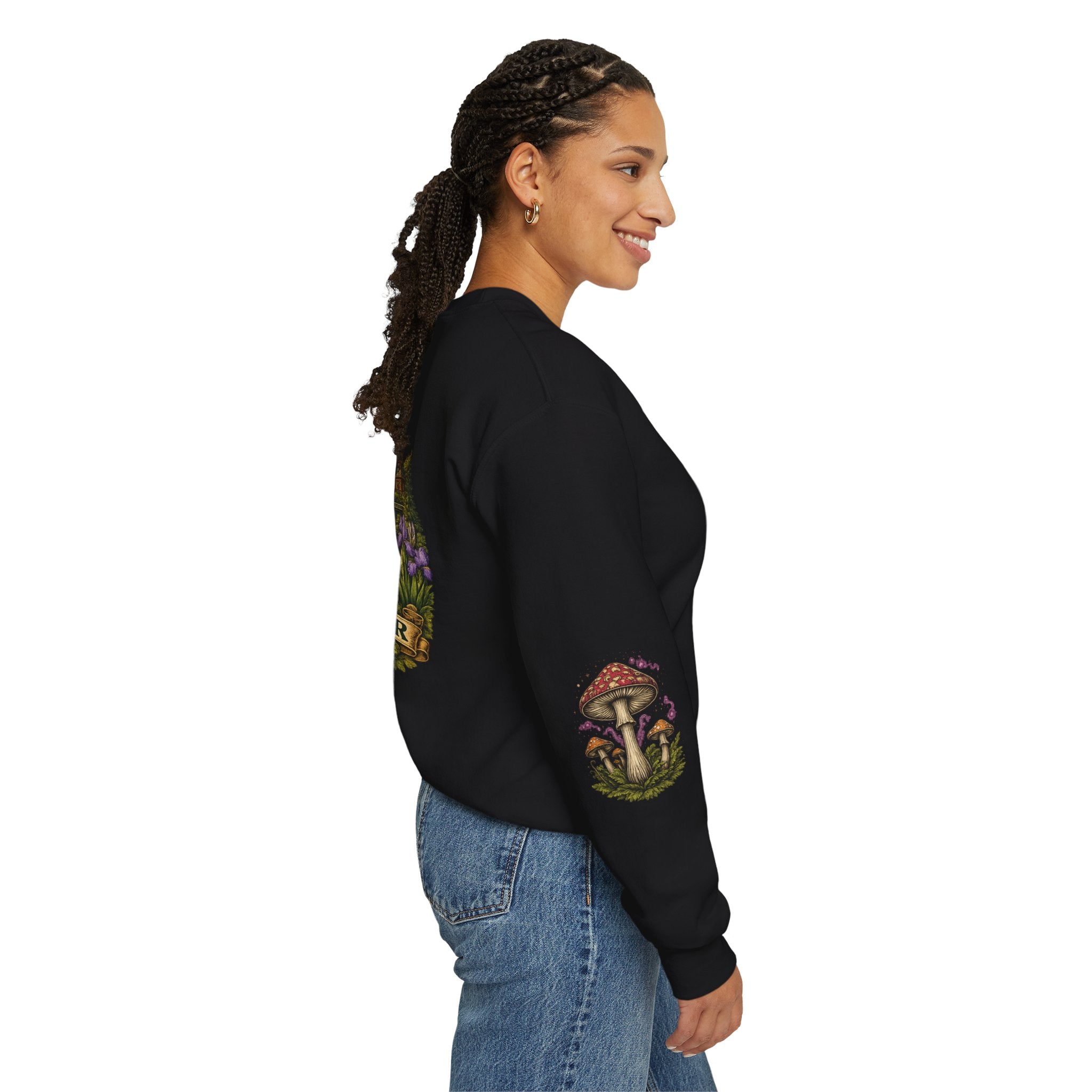 Mushroom Vancouver Crewneck Sweatshirt — Scenic Pacific Northwest Fungi Design
