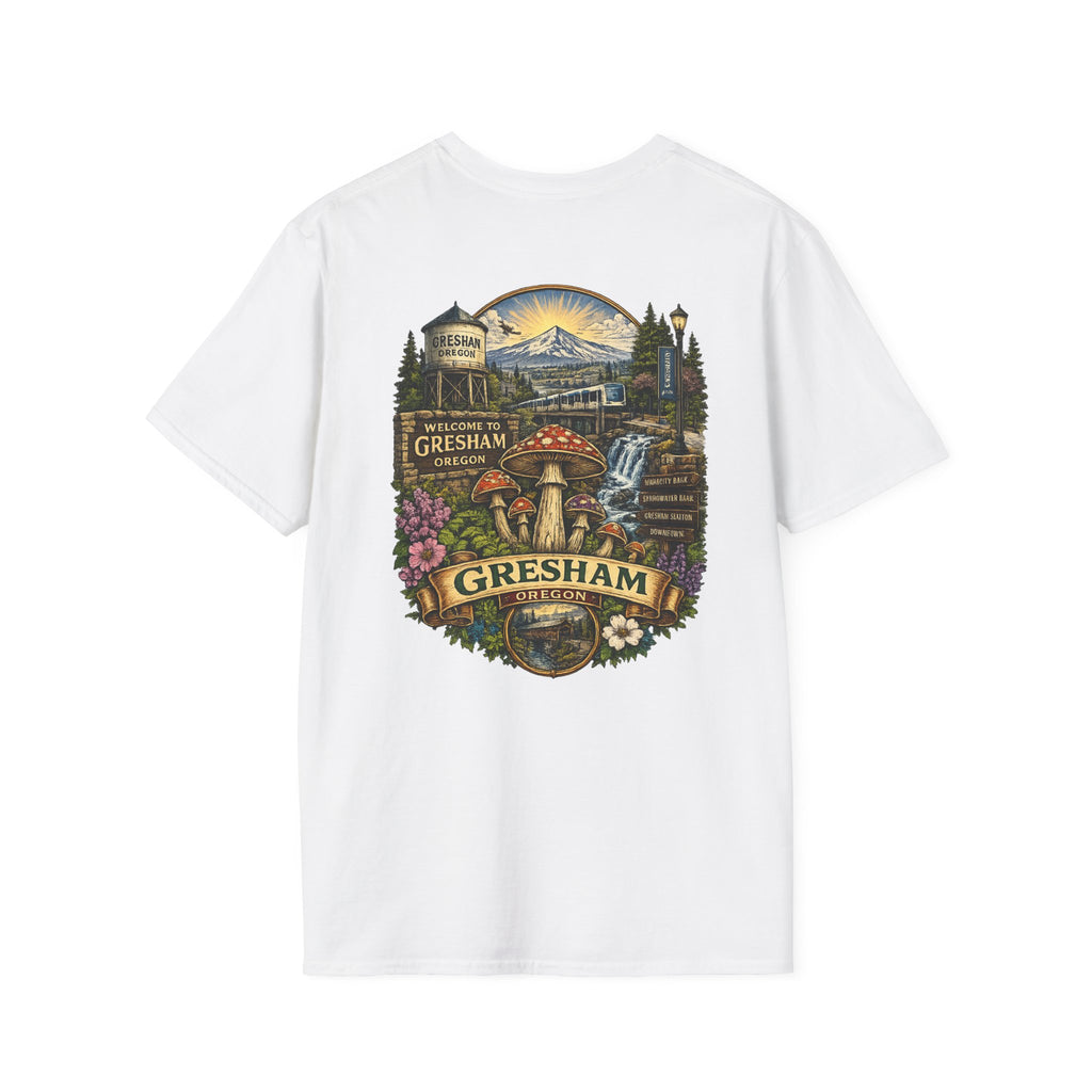 Psychedelic Mushroom Graphic T-Shirt — Red Amanita Illustration