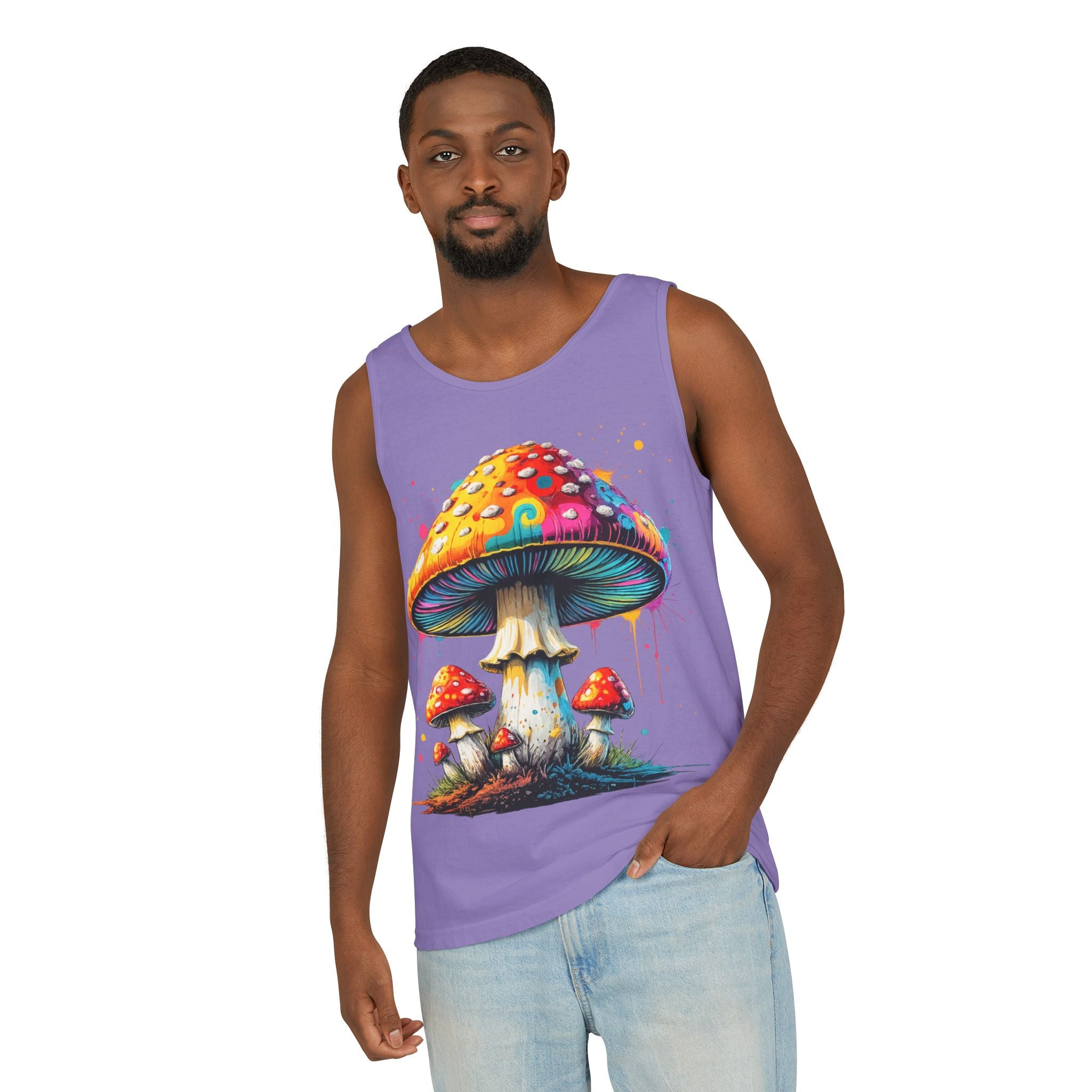 Mushroom Graphic Tank Top — Colorful Psychedelic Fungi Design