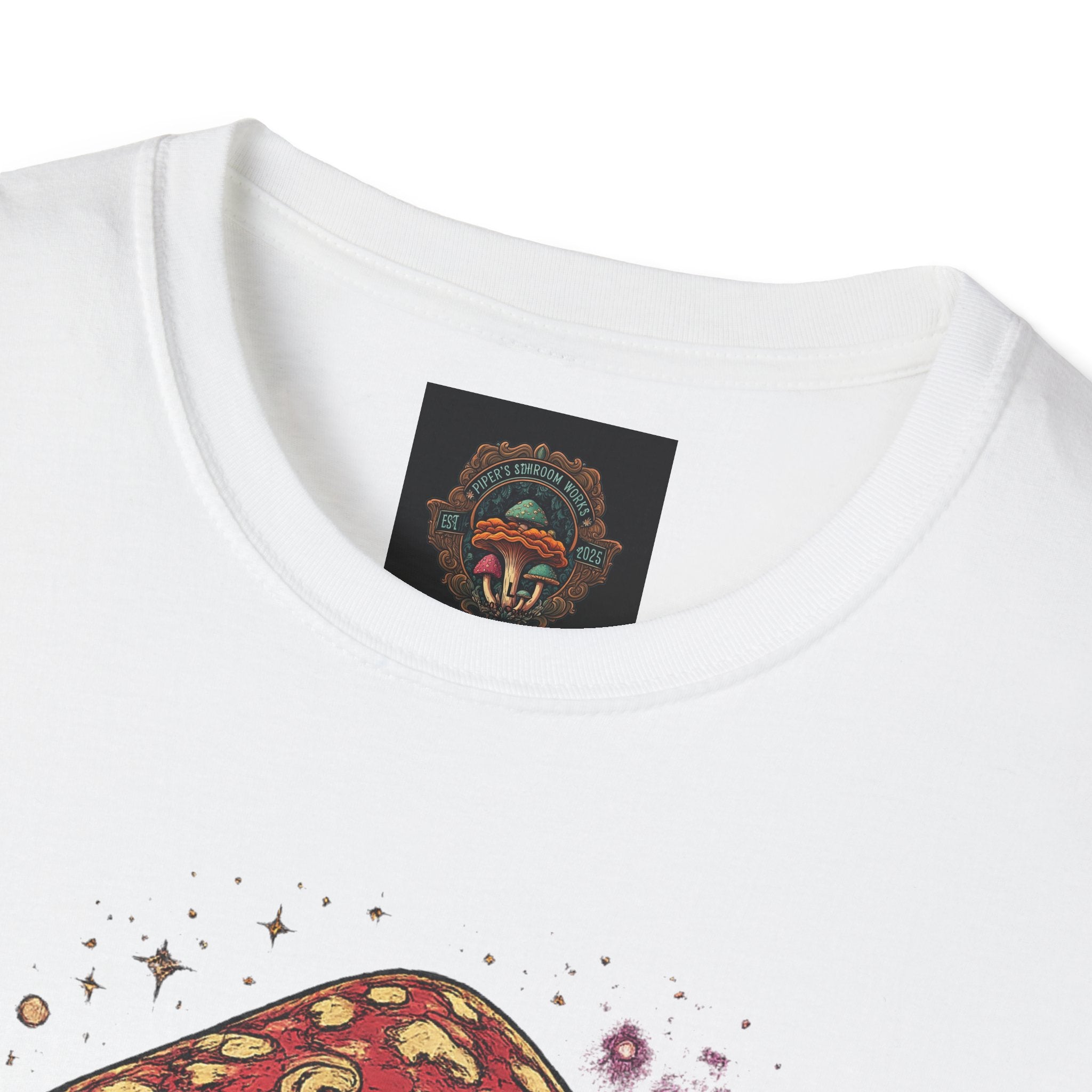 Psychedelic Mushroom Graphic T-Shirt — Red Amanita Illustration