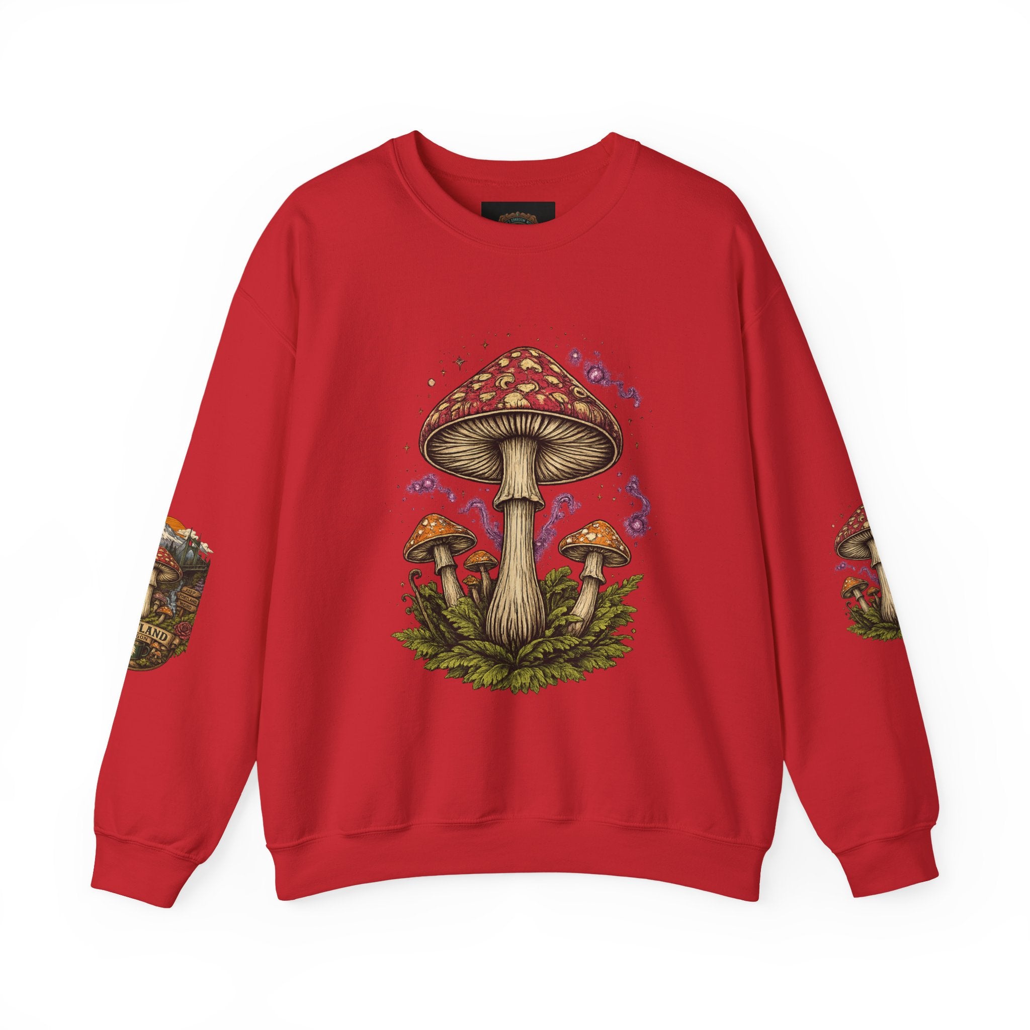 Mushroom Crewneck Sweatshirt — Portland Vintage Psychedelic Fungi Graphic