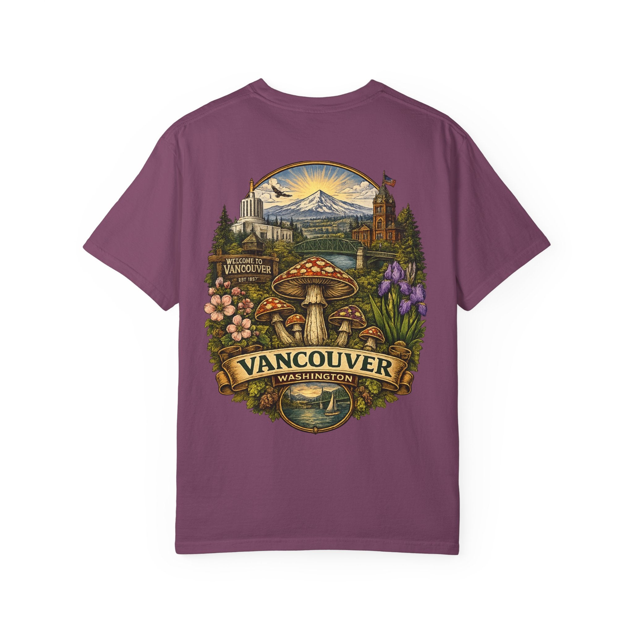 Lake Oswego Mushroom T-Shirt — Vintage Nature & Psychedelic Fungi Design
