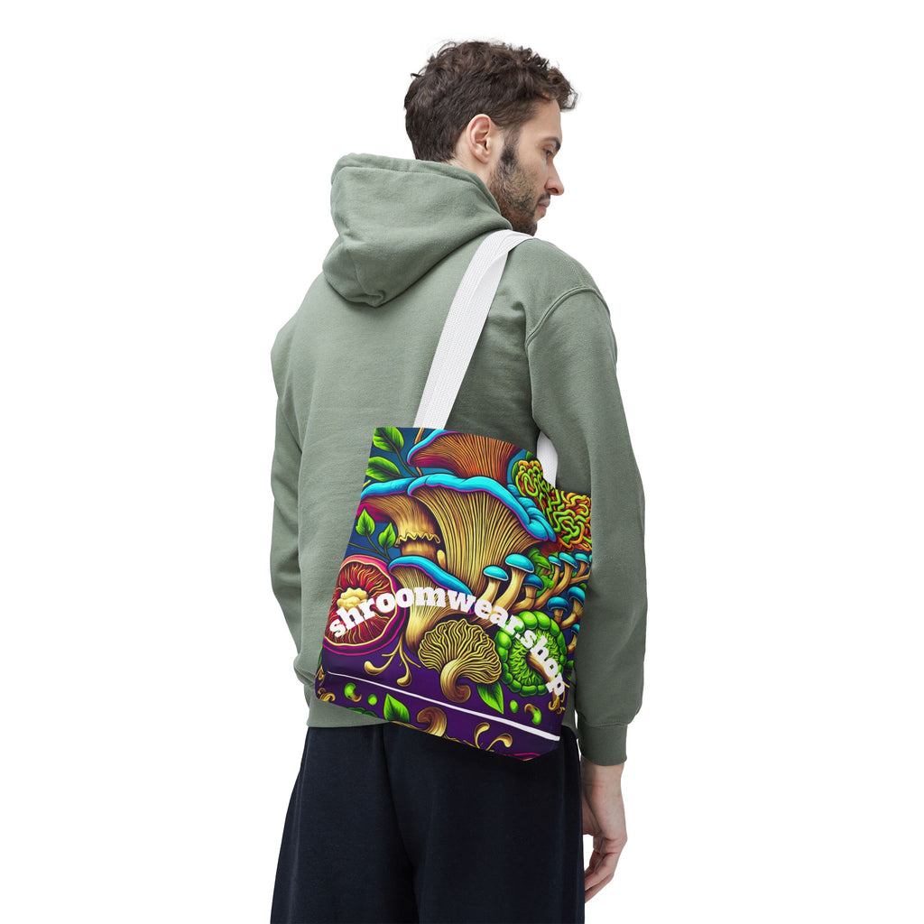 Bag: Mushroom Art Tote Bag – Psychedelic Fungi All-Over Print Eco Tote
