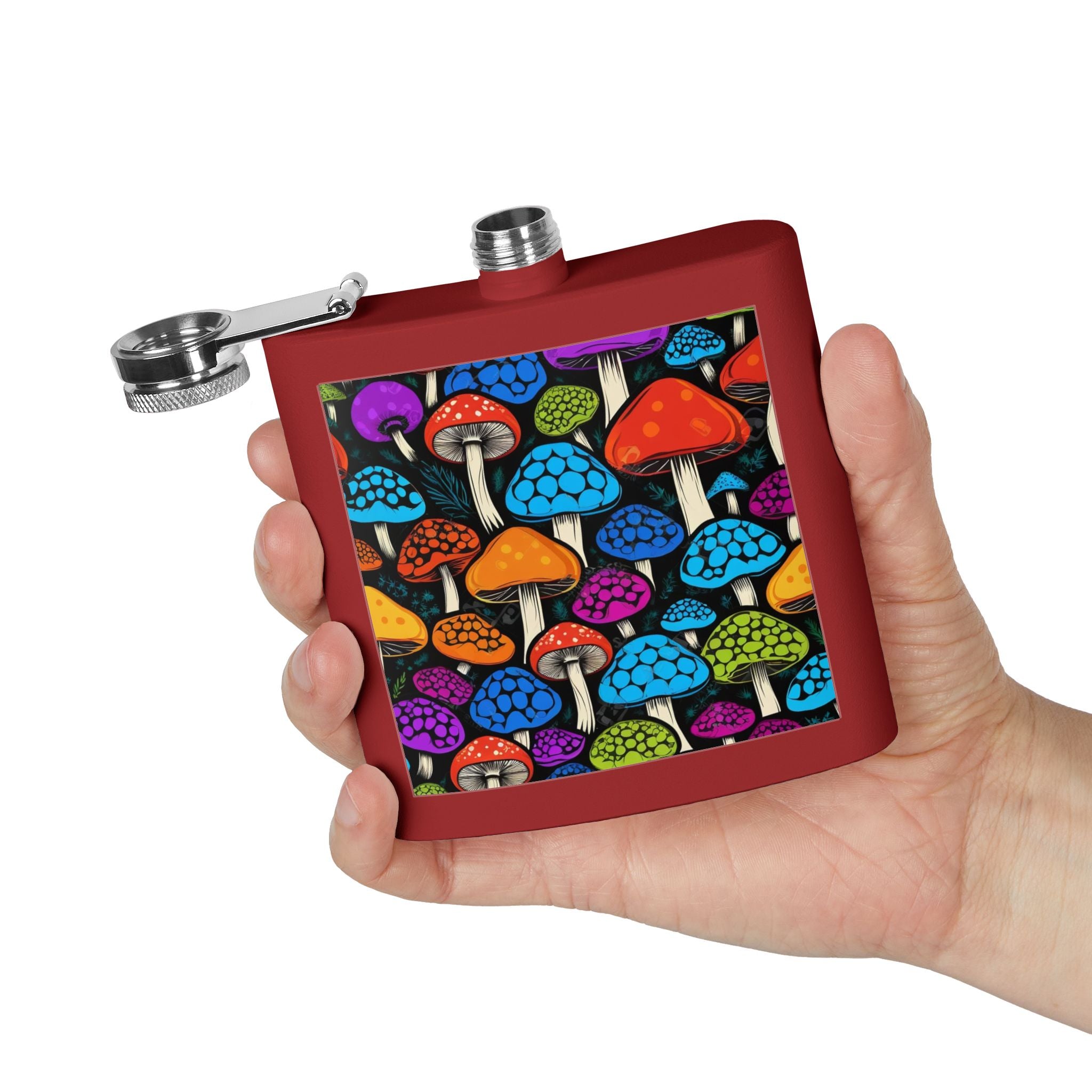 🌈 Psychedelic Pop Shroom Flask – Sip Boldly, Live Colorfully 🍄