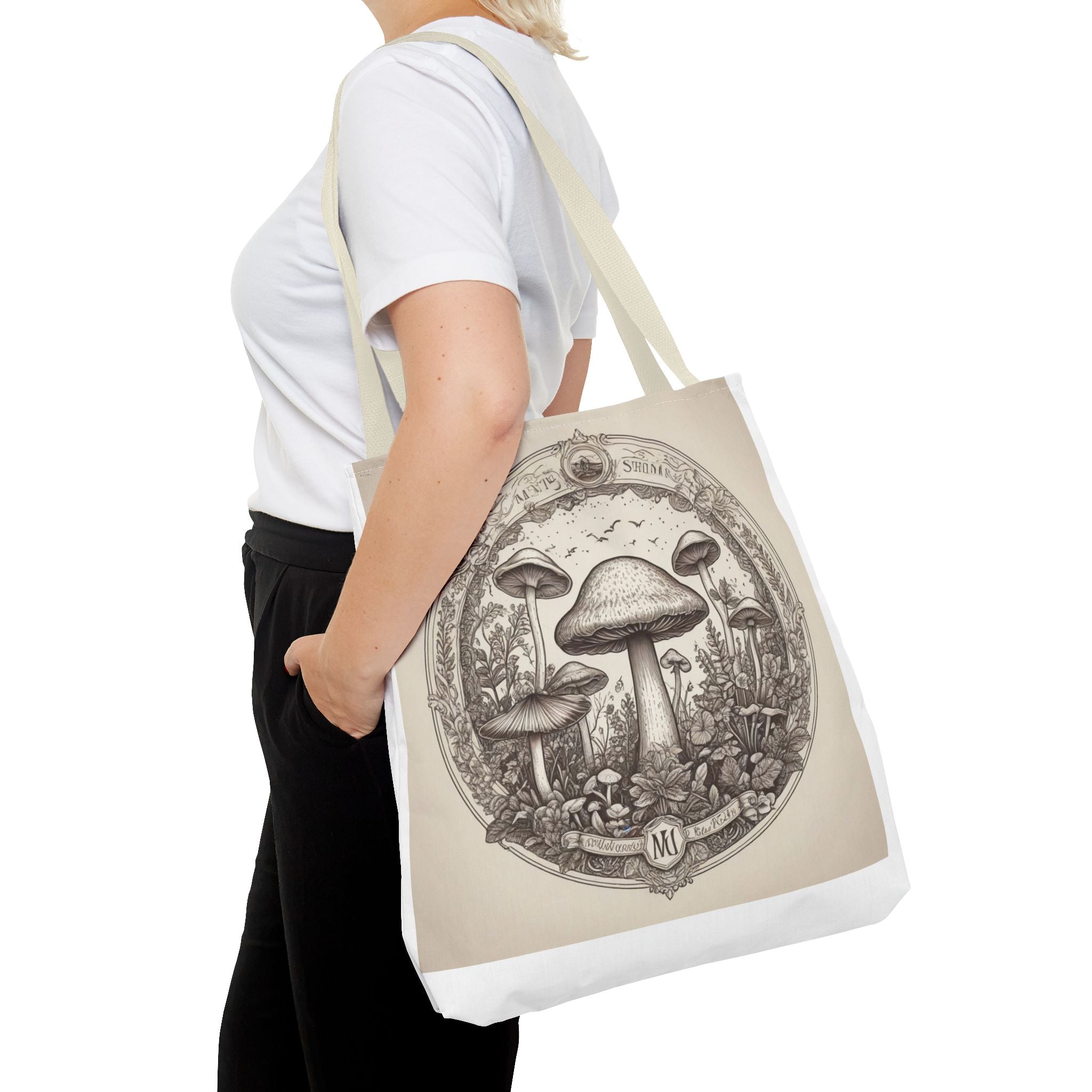 👜 Mystic Shroom Circle Tote Bag – Where Art Nouveau Meets Nature 🍄