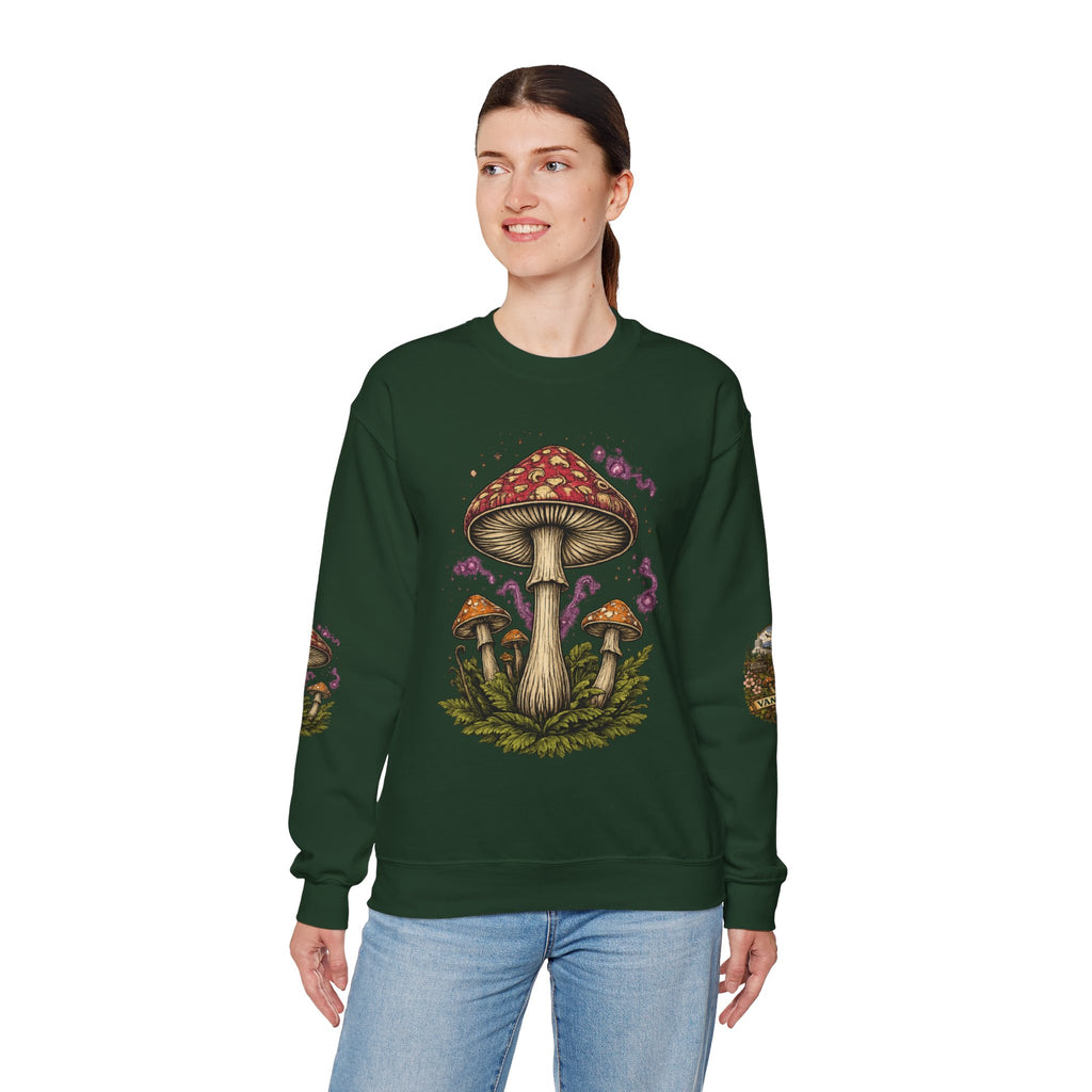 Mushroom Vancouver Crewneck Sweatshirt — Scenic Pacific Northwest Fungi Design