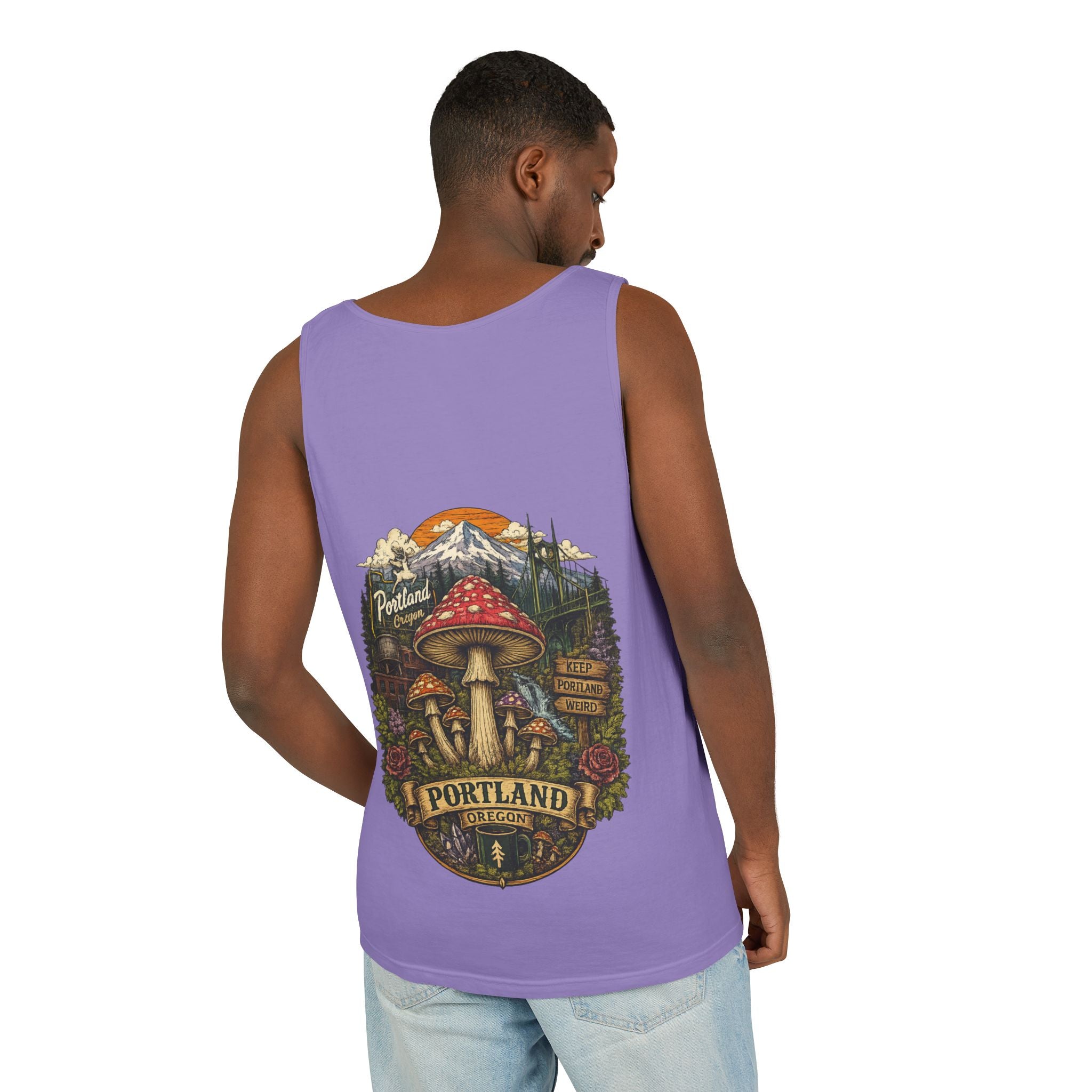 Mushroom Graphic Tank Top — Colorful Psychedelic Fungi Design