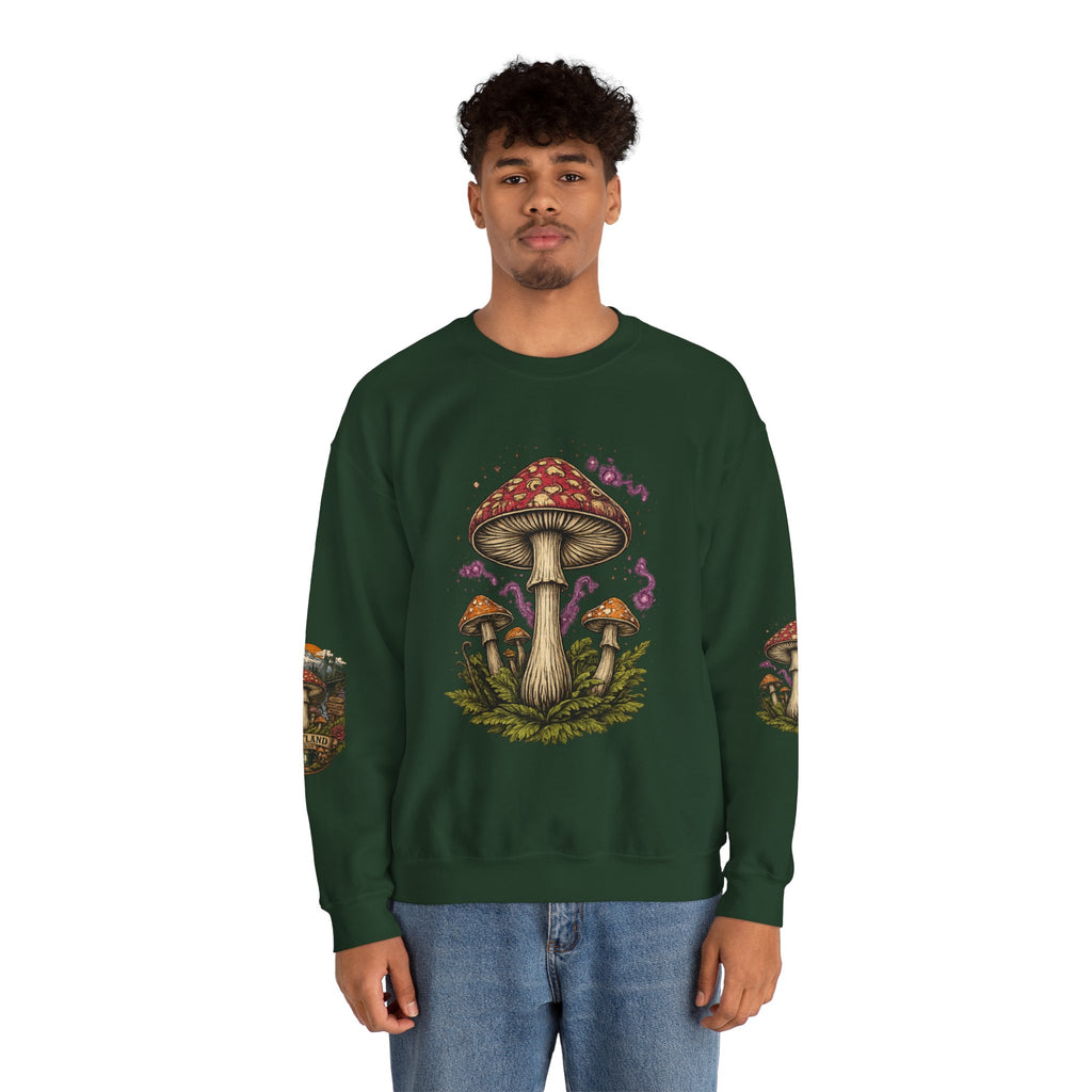 Mushroom Crewneck Sweatshirt — Portland Vintage Psychedelic Fungi Graphic