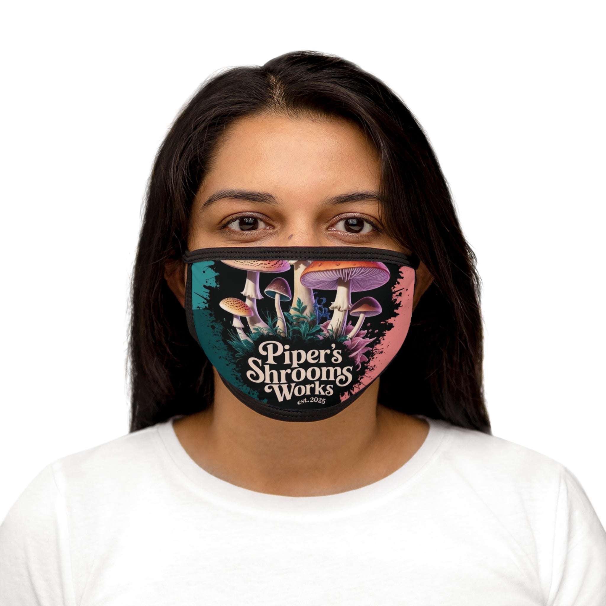 Face Mask: Piper's Shrooms Works Mushroom Face Mask — Psychedelic Fungi Graphic Mask