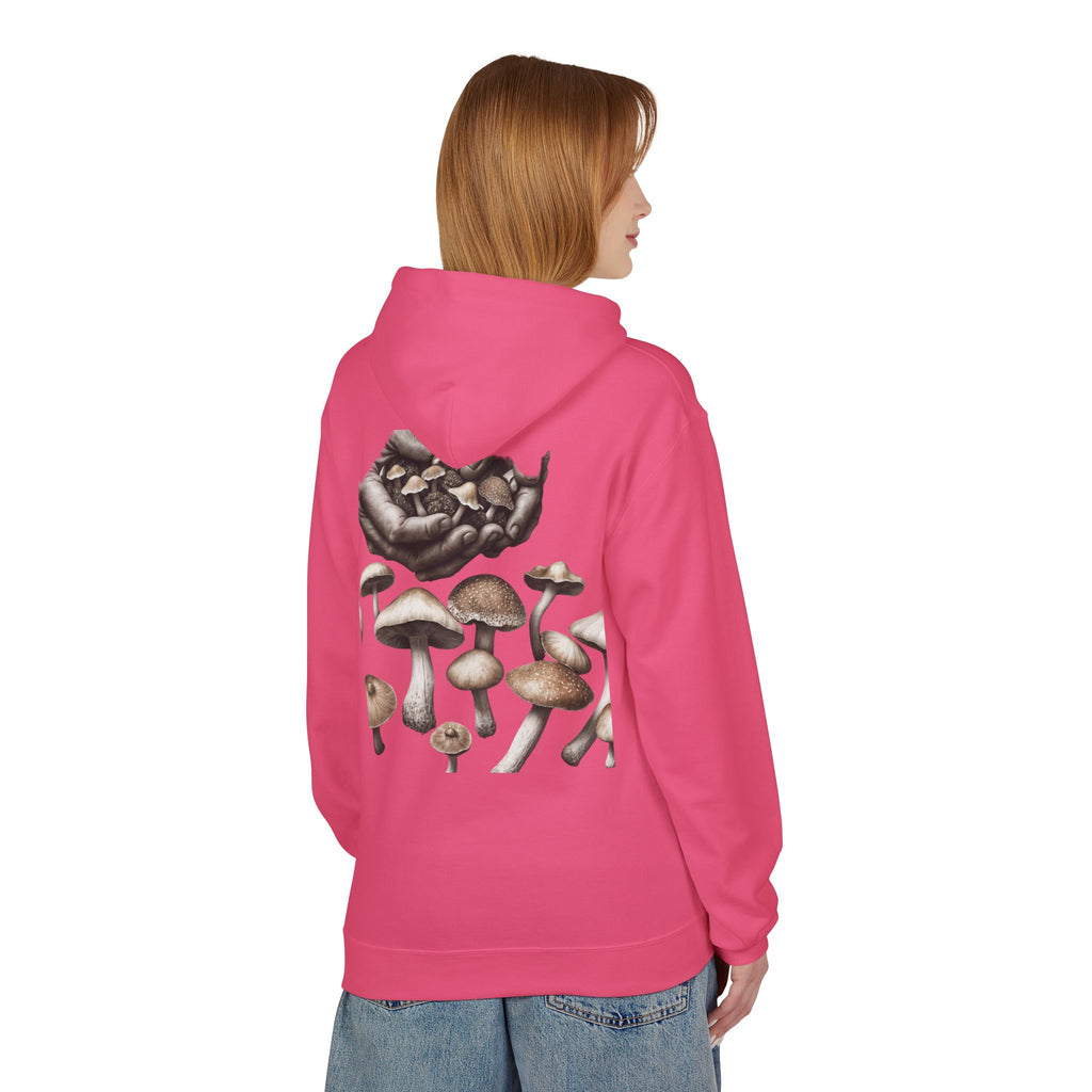 Mushroom Art Hoodie — Botanical Foraging Graphic Pullover