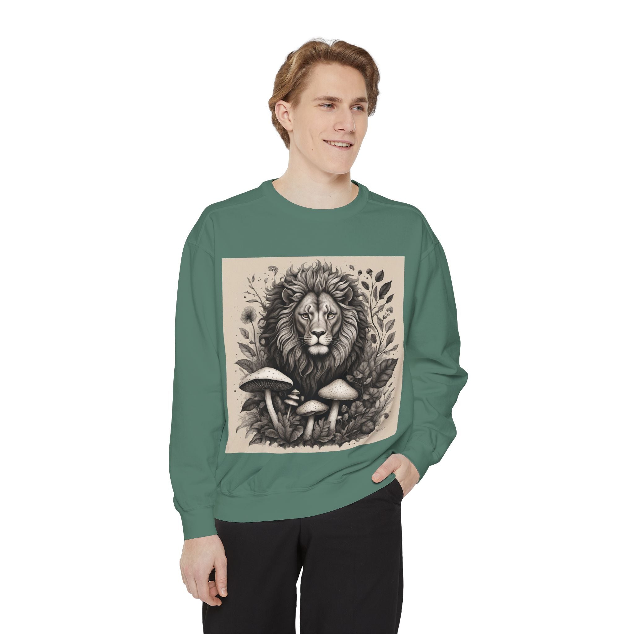 🦁 Lionheart & Shrooms Sweatshirt – Wear the Wild Within 🍄