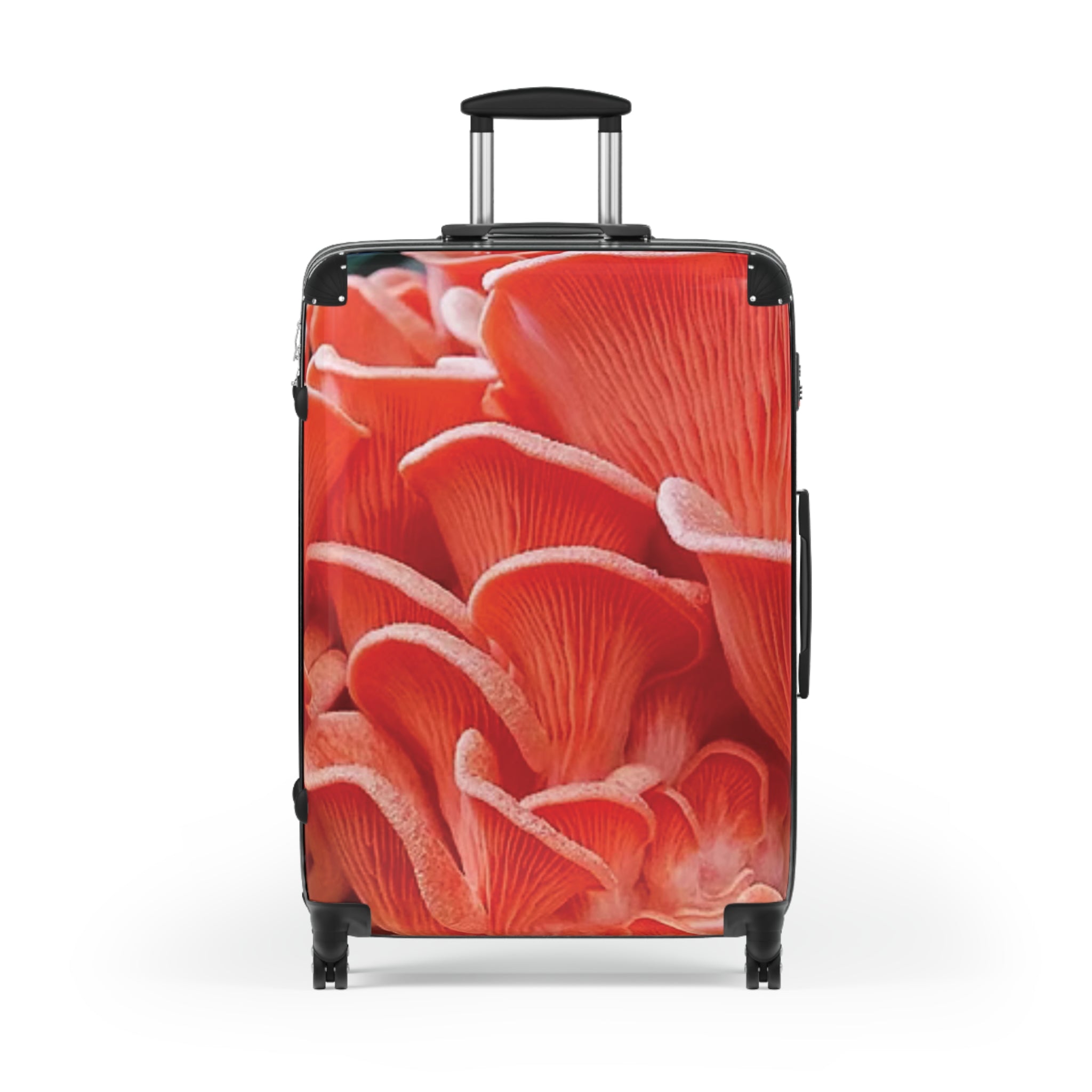Suitcase: Red Coral Floral Carry-On Suitcase — Bold Botanical Travel Luggage
