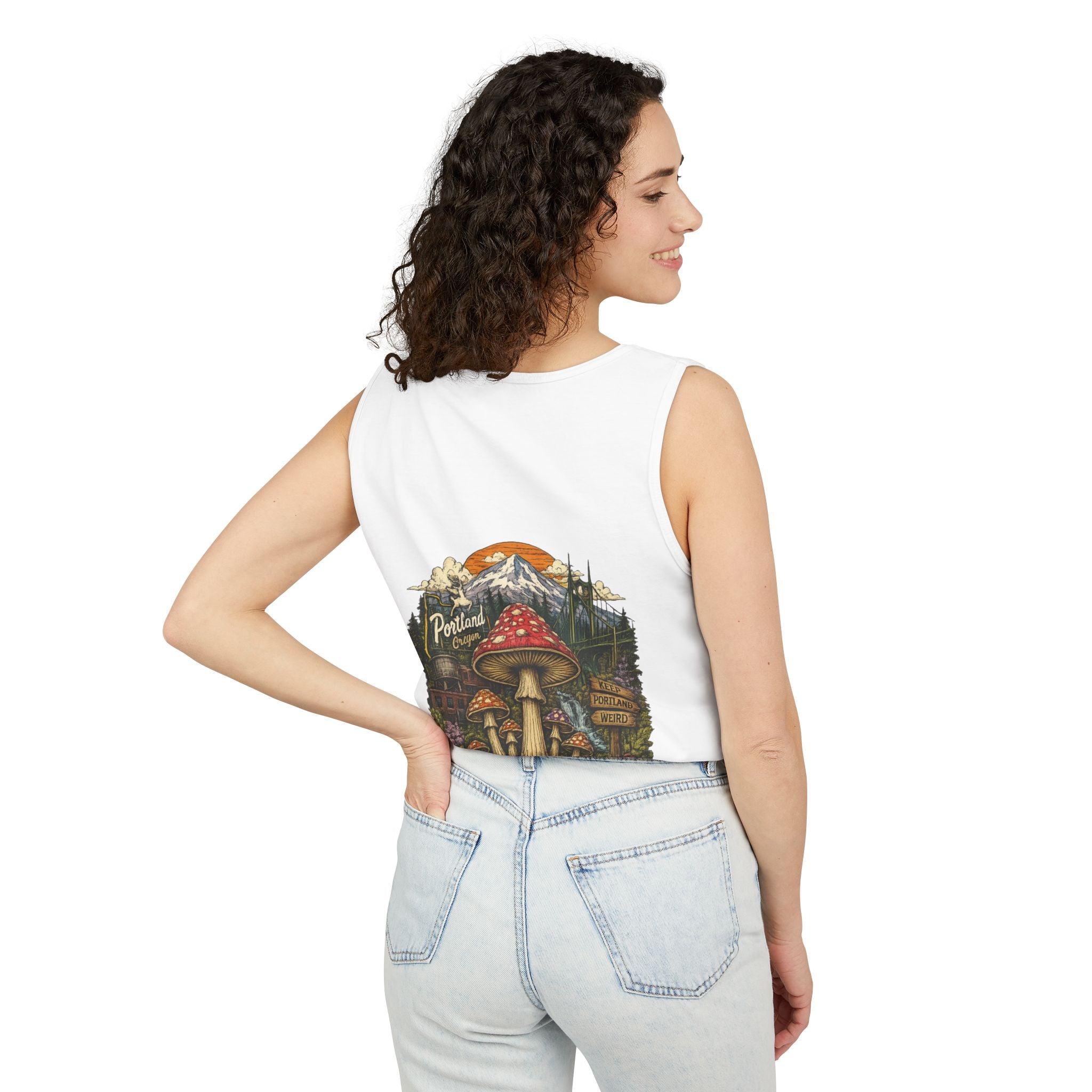 Mushroom Graphic Tank Top — Colorful Psychedelic Fungi Design