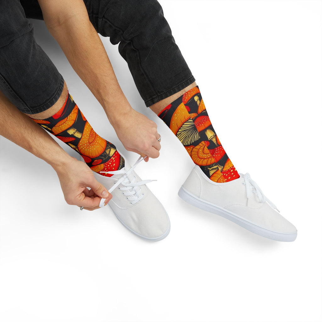 Whimsical Mushroom Socks, Colorful Patterned Socks, Gifts for Nature Lovers, Cozy Everyday Wear, Trendy Sock Collection