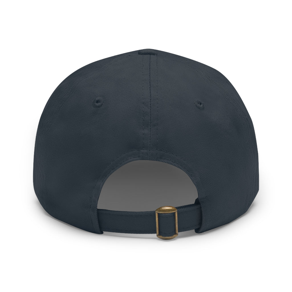 Mushroom Patch Dad Hat — Colorful Psychedelic Fungi Leather Patch Cap
