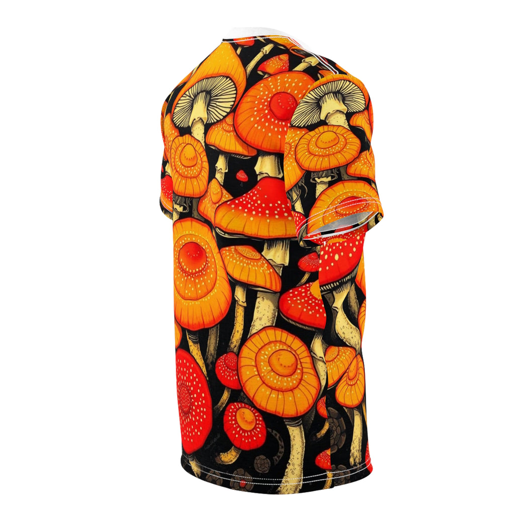 Psychedelic Orange Mushroom All-Over Print Tee