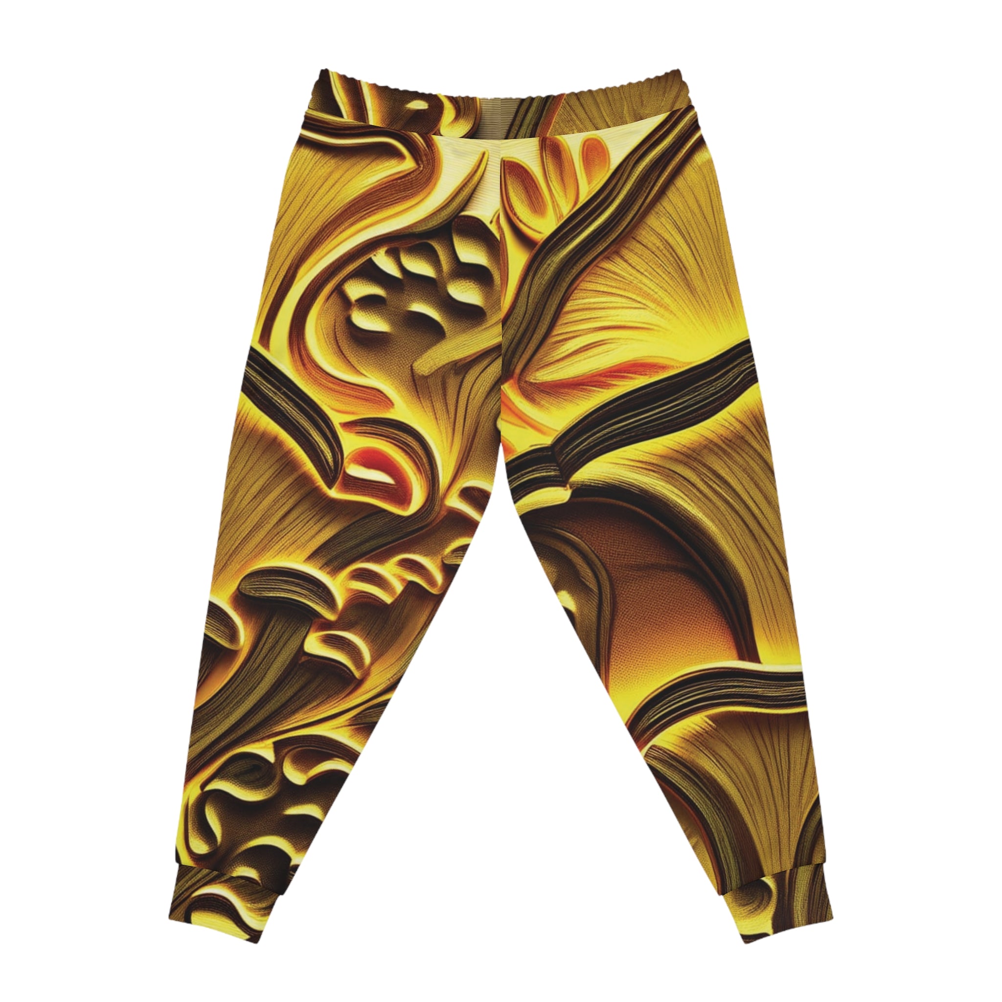 Golden Swirl Athletic Joggers — Abstract Marble Print Joggers