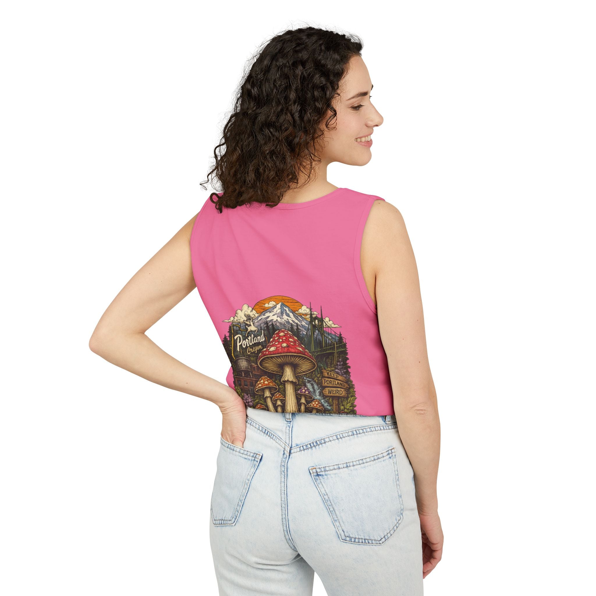 Mushroom Graphic Tank Top — Colorful Psychedelic Fungi Design